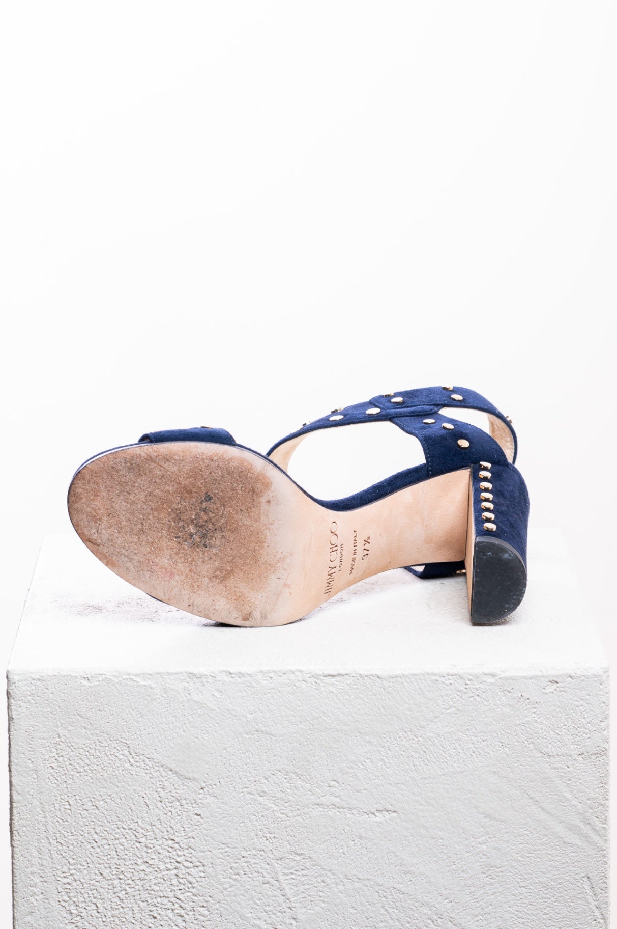 Navy Suede Studded Sandal