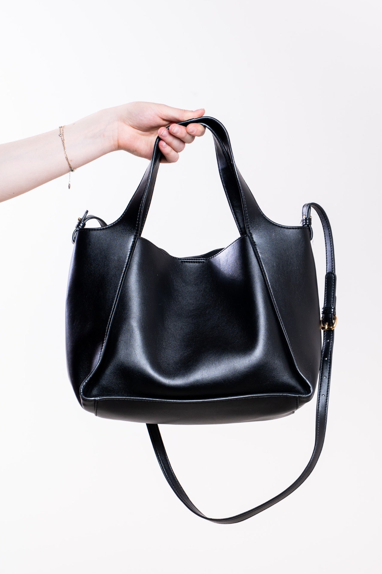Black Logo Shopping Tote