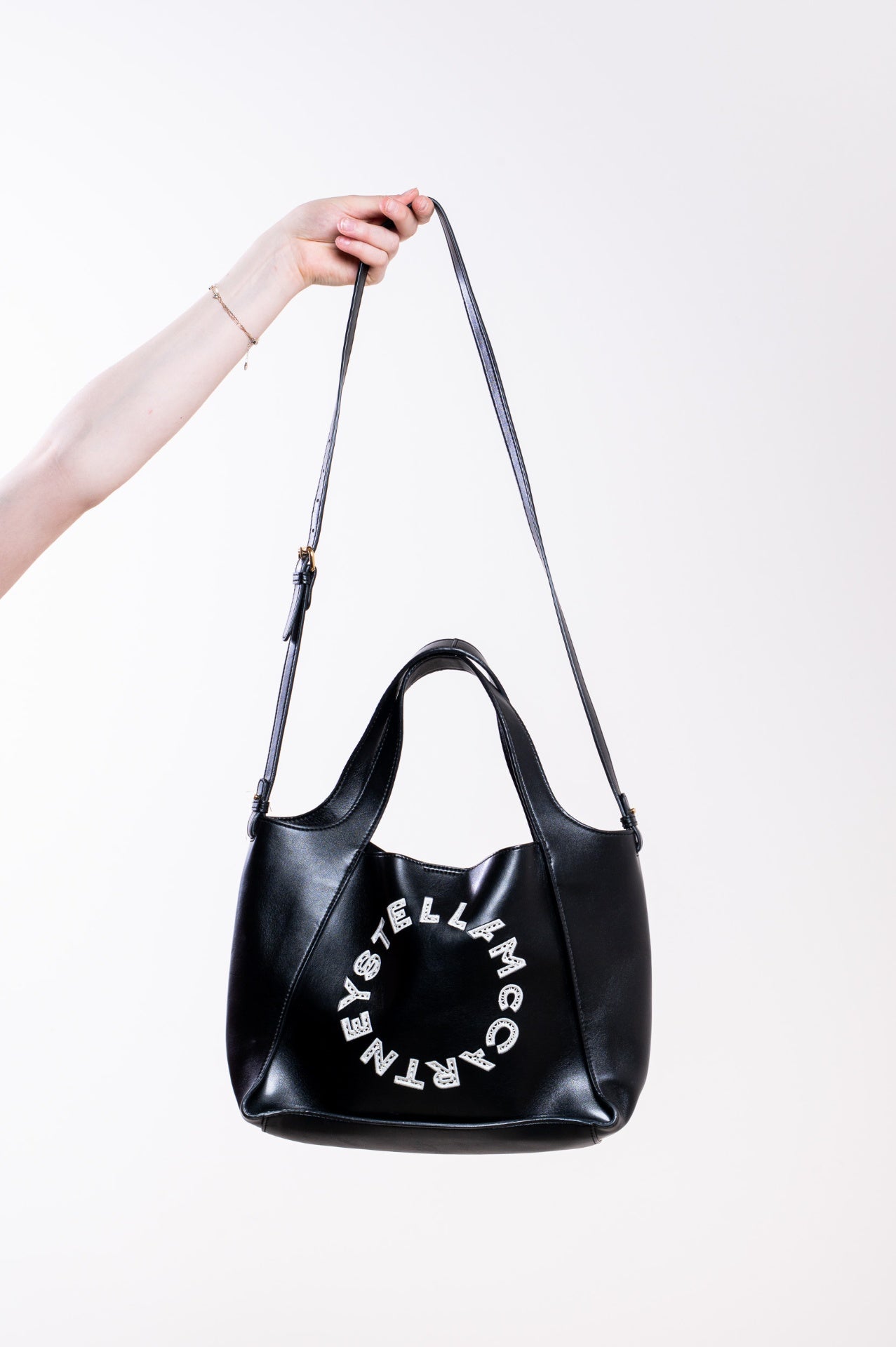 Black Logo Shopping Tote