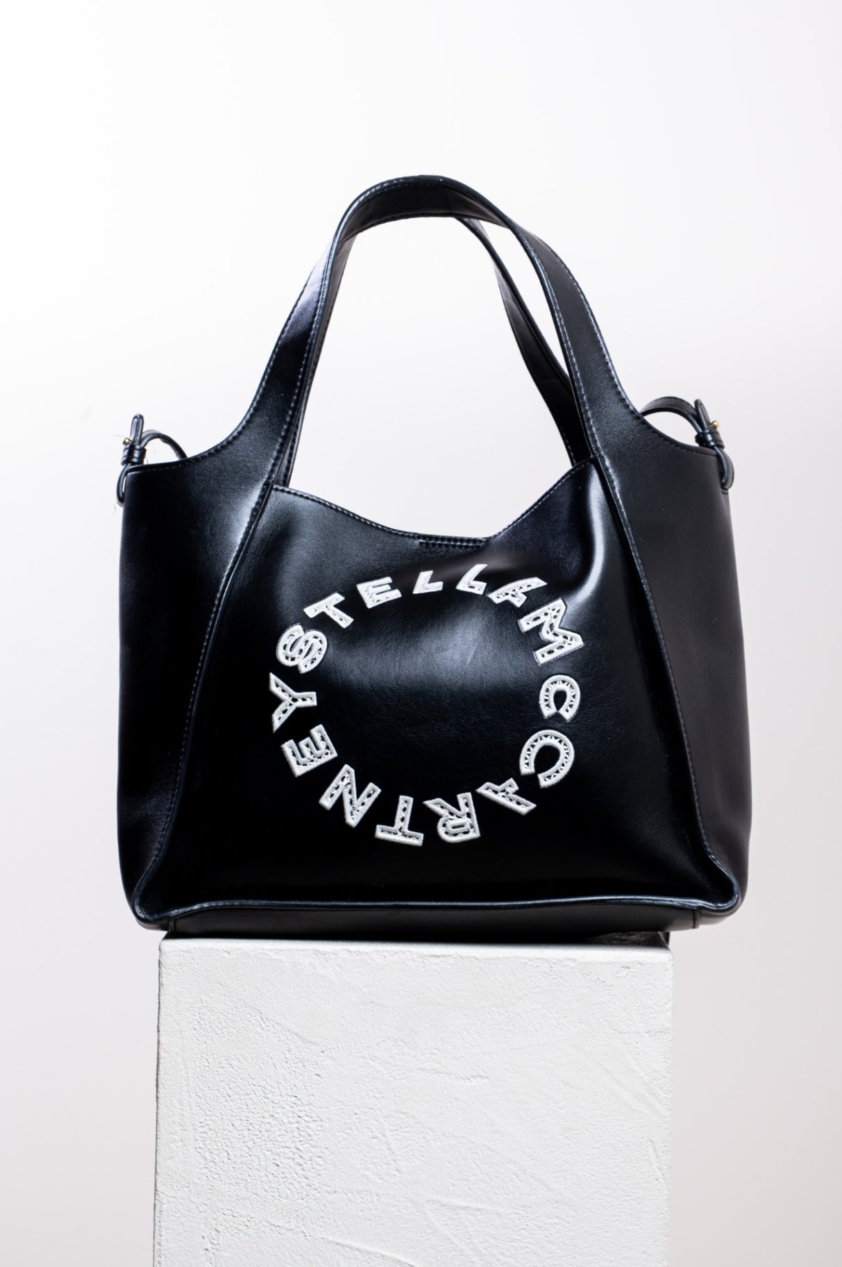 Black Logo Shopping Tote