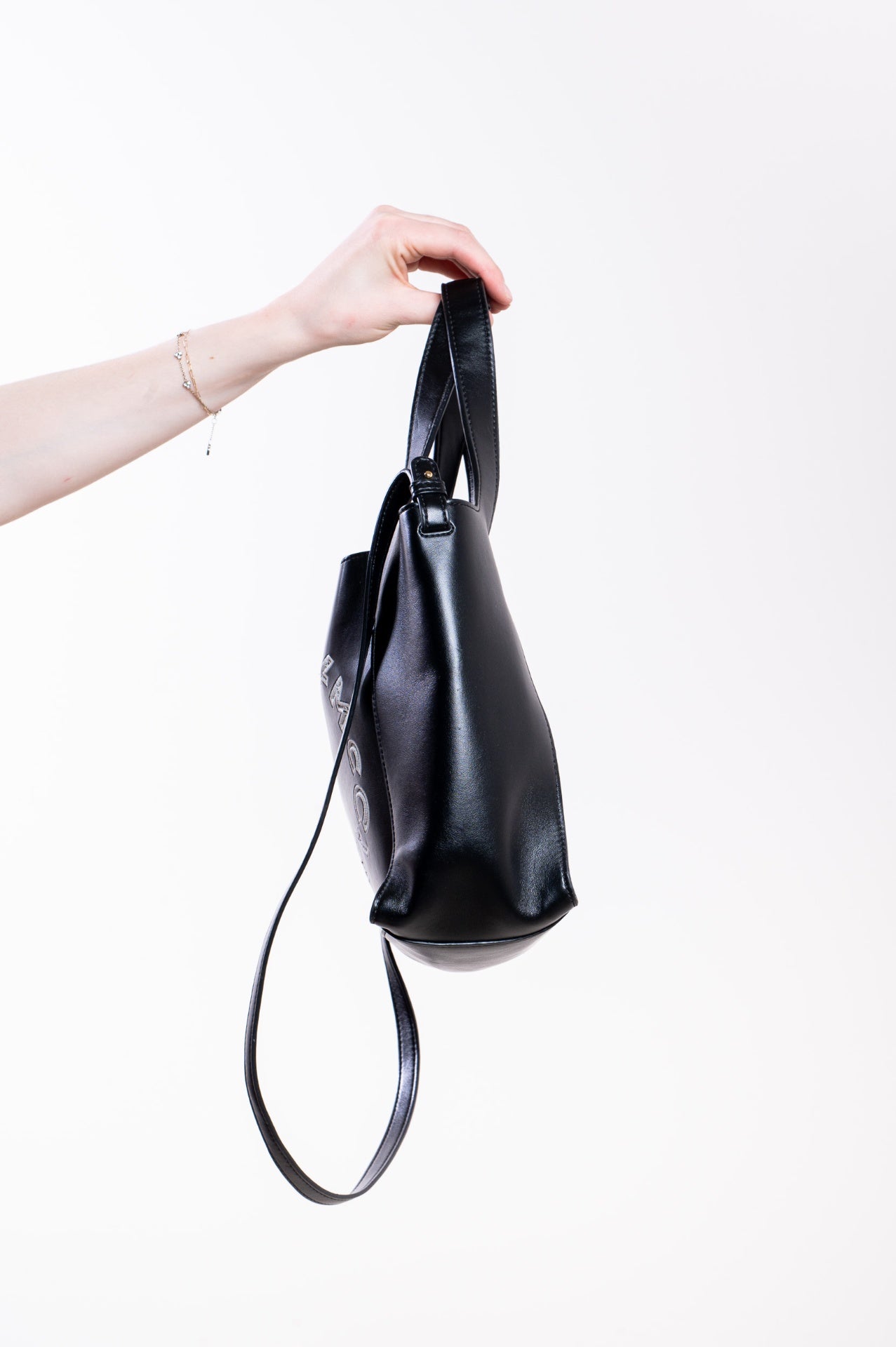 Black Logo Shopping Tote