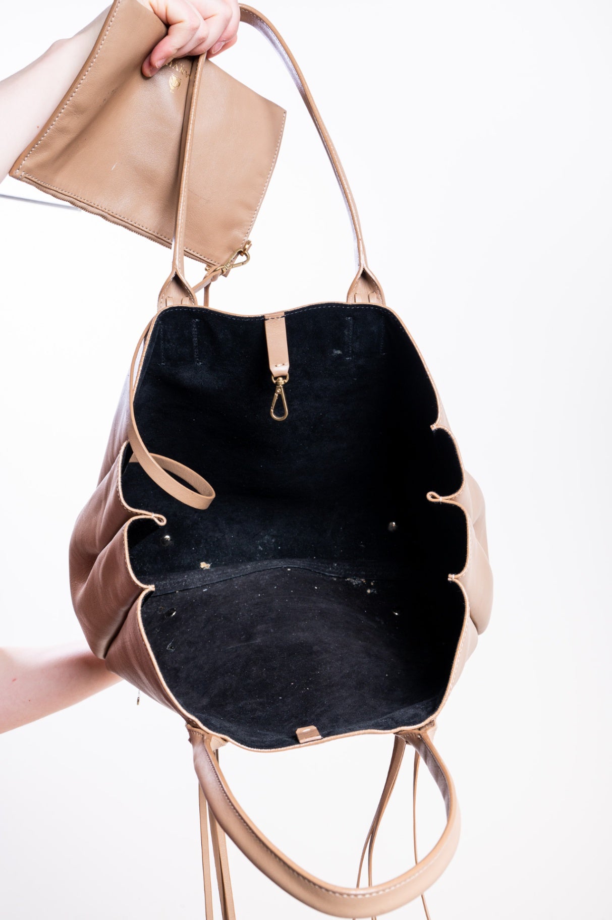 Camel Nela Fringe Shopping Tote