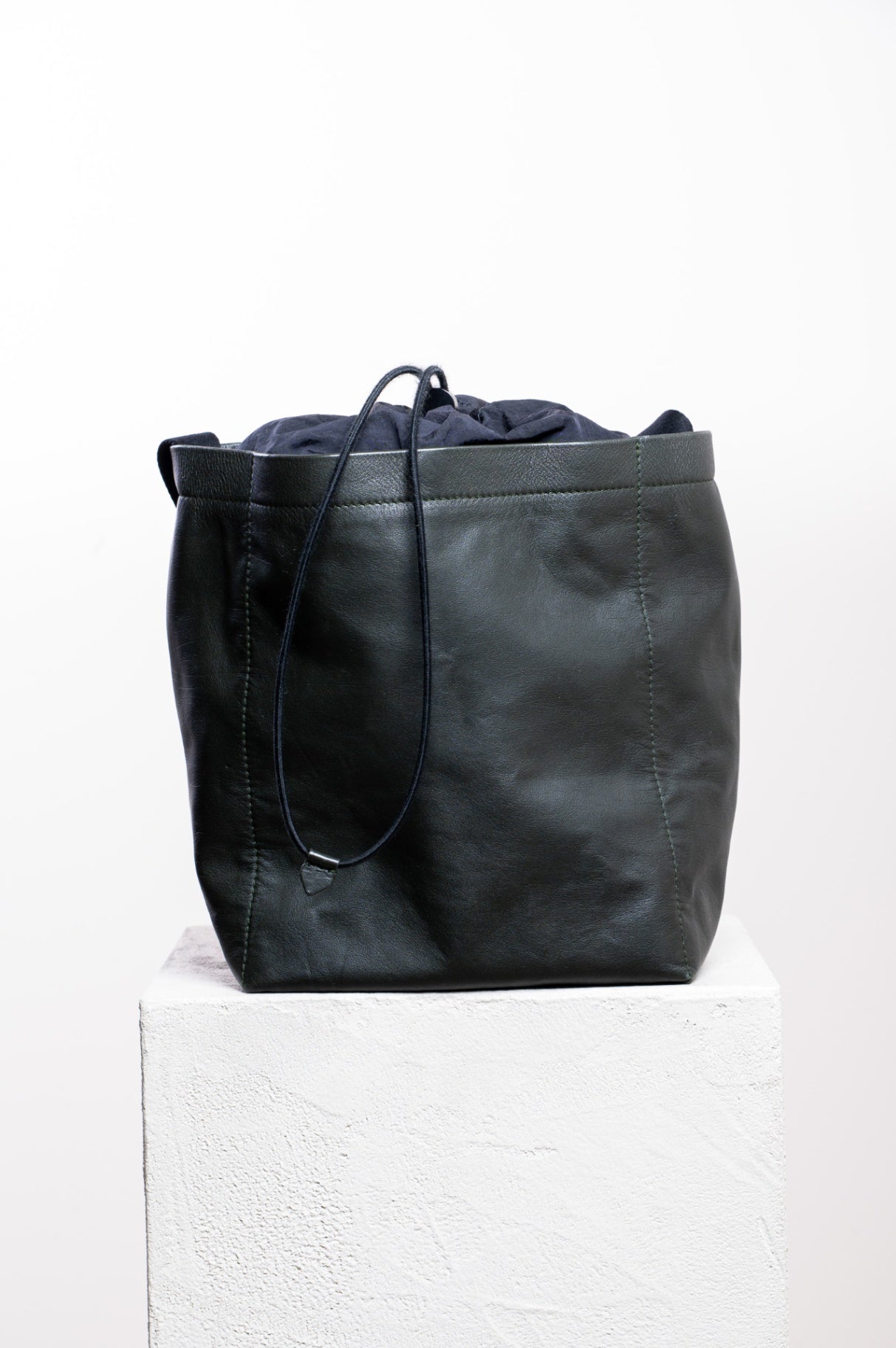 Olive Green Small Nylon Bucket Crossbody Bag