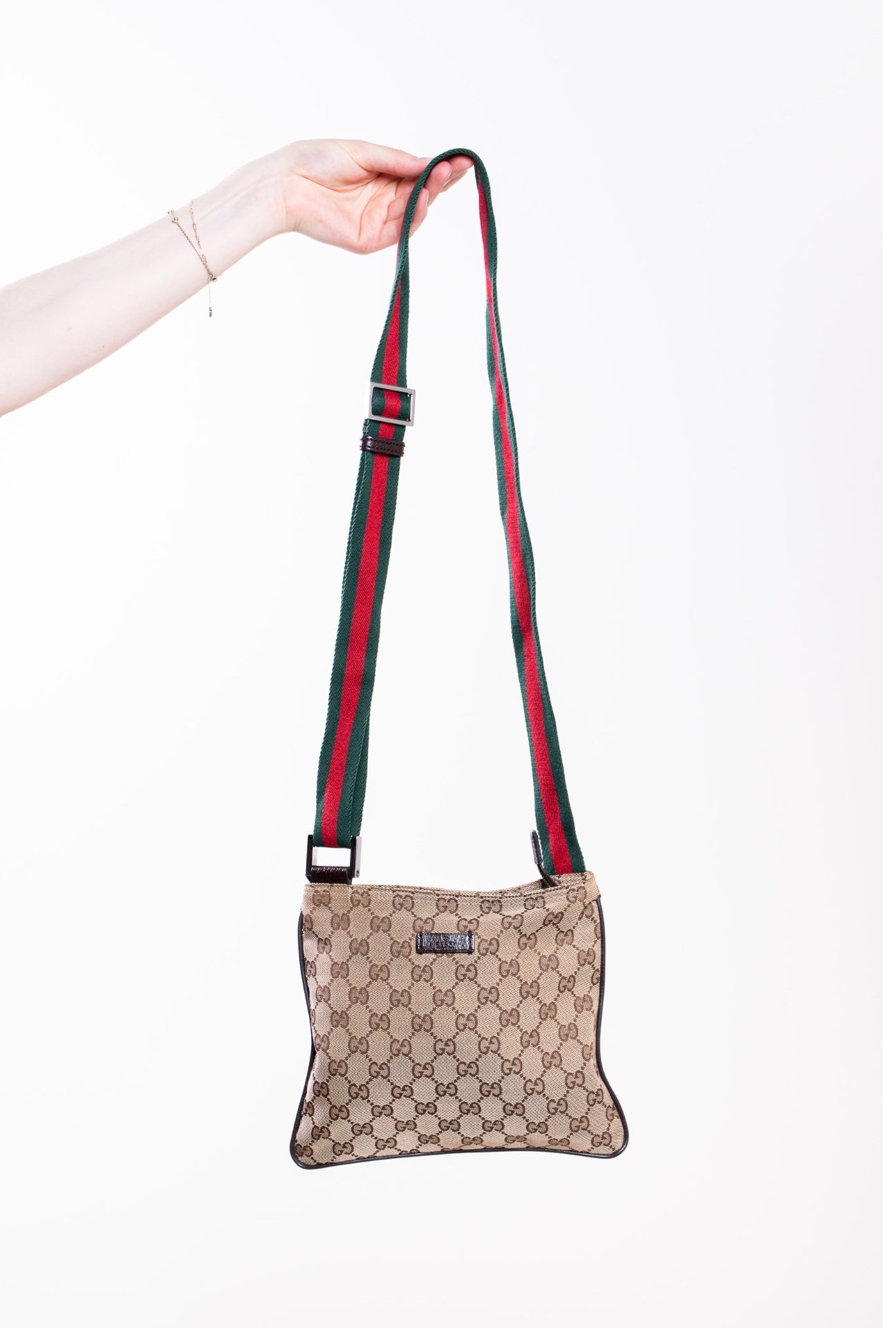 Monogram Canvas Small Flat Messenger Bag