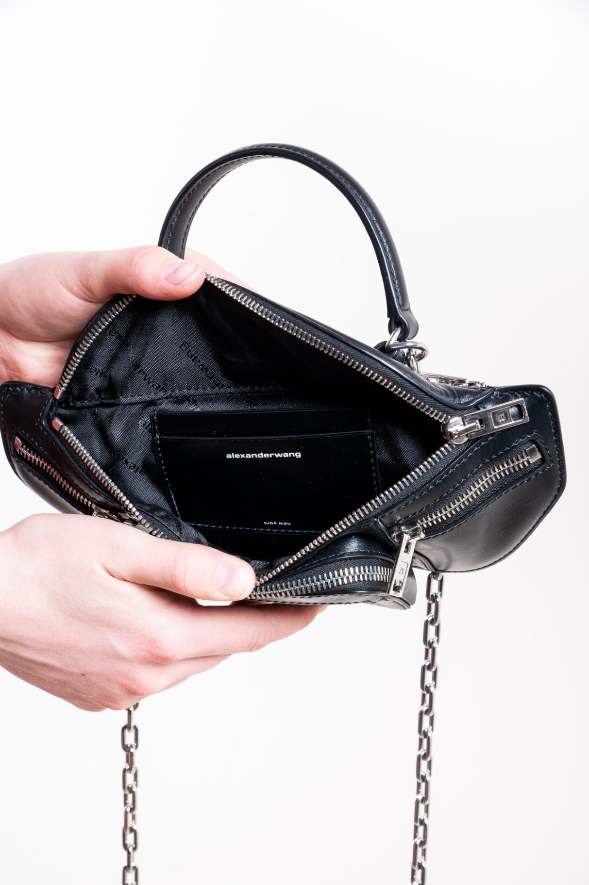 Black Attica Soft Mini Top Handle Bag