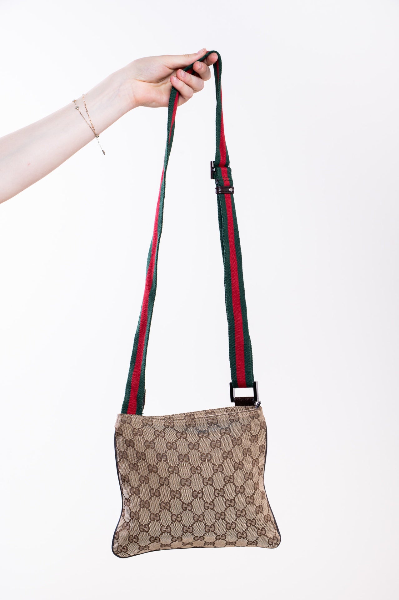 Monogram Canvas Small Flat Messenger Bag