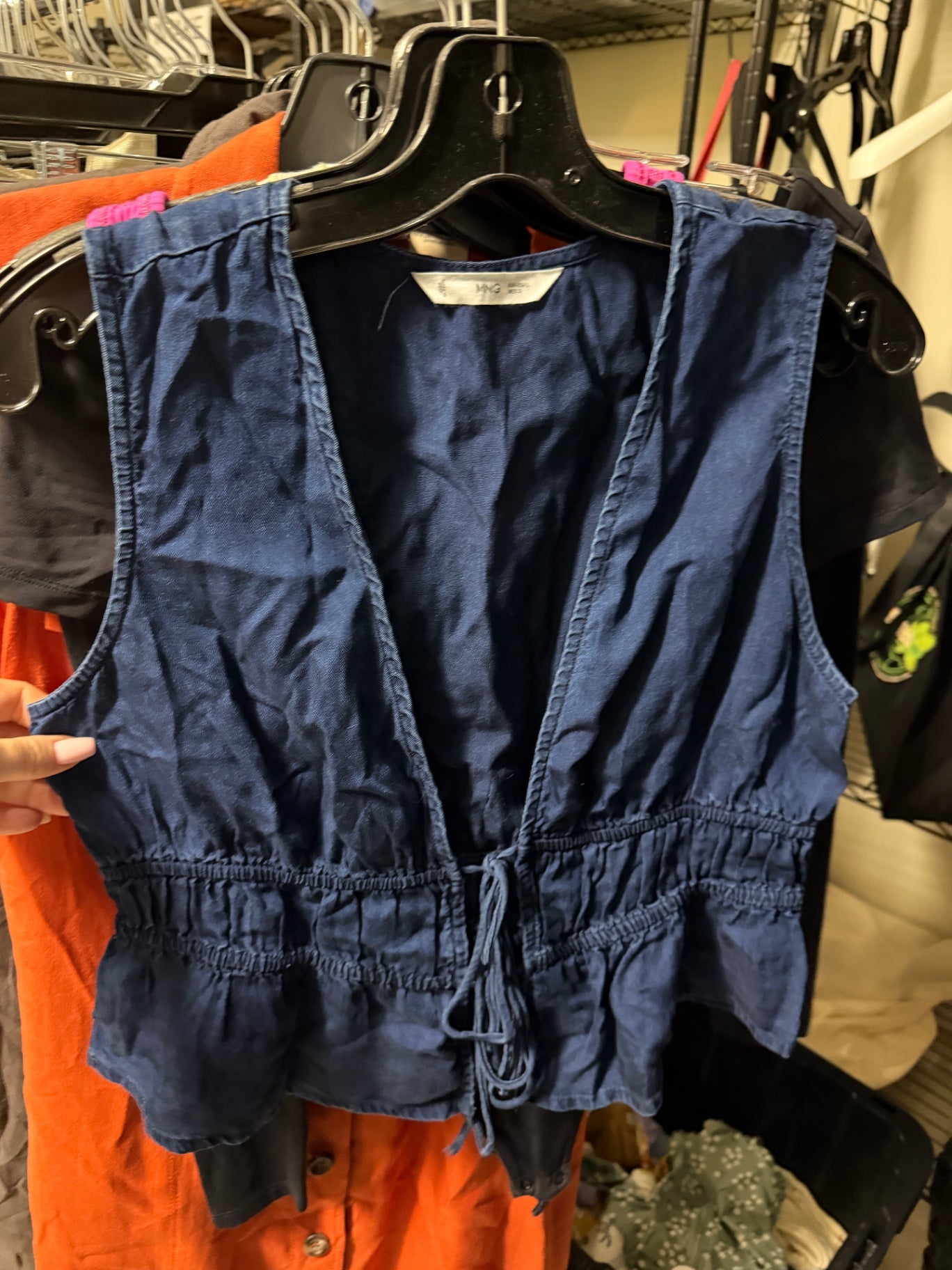 Dark Blue Tie Up Top