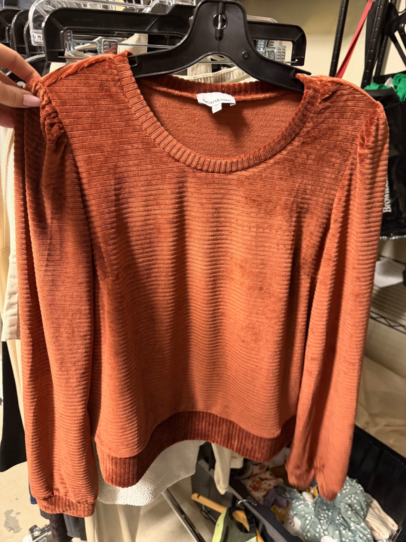 Rust Orange Long Sleeve Top