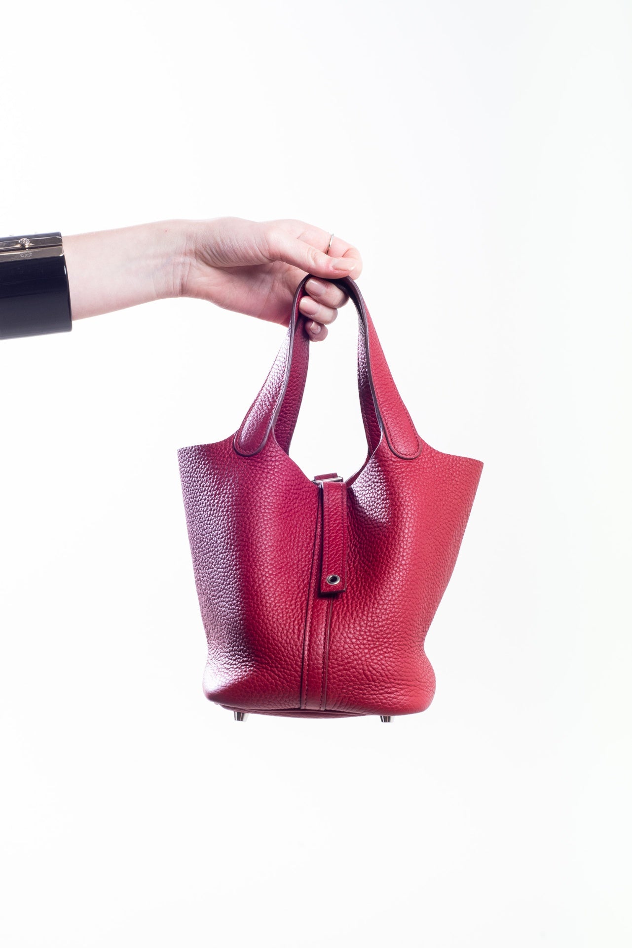 Rouge Grenat Clemence Picotin Lock 18 Bag