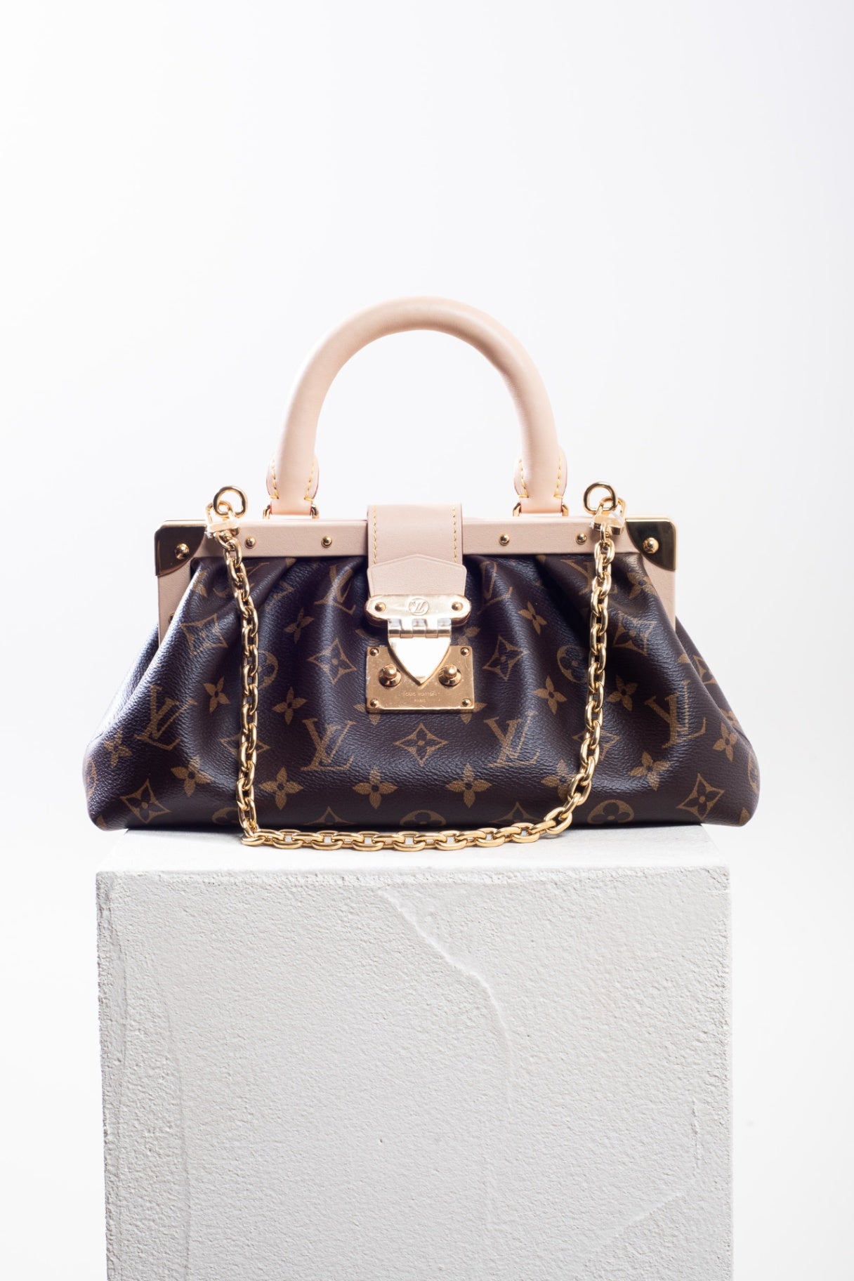 Brown Monogram Clutch with Chain