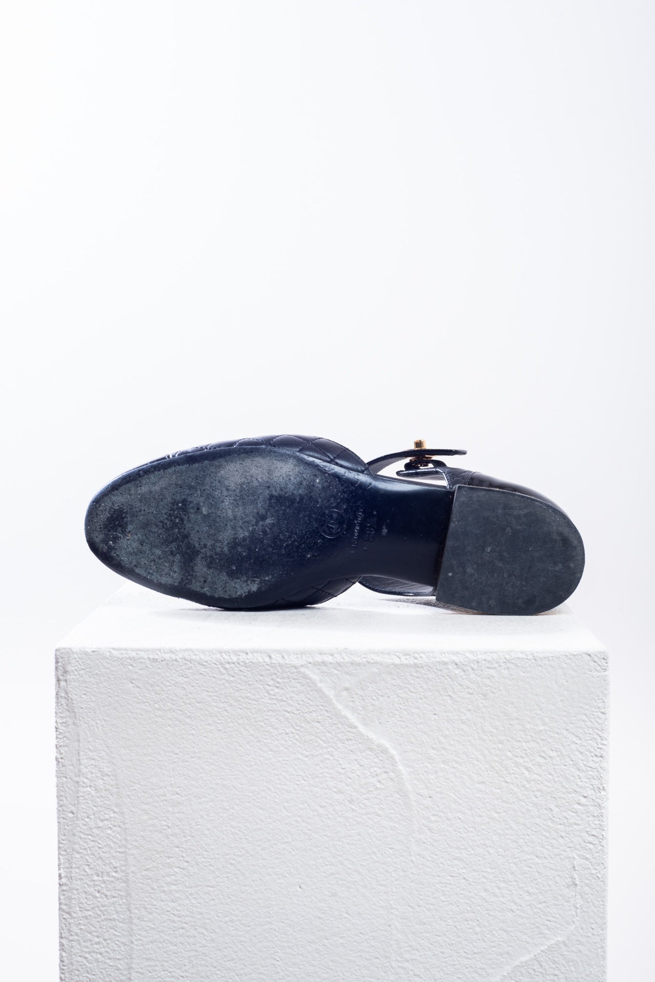 Black Patent Leather & Lambskin Mary-Jane Ballet Flat