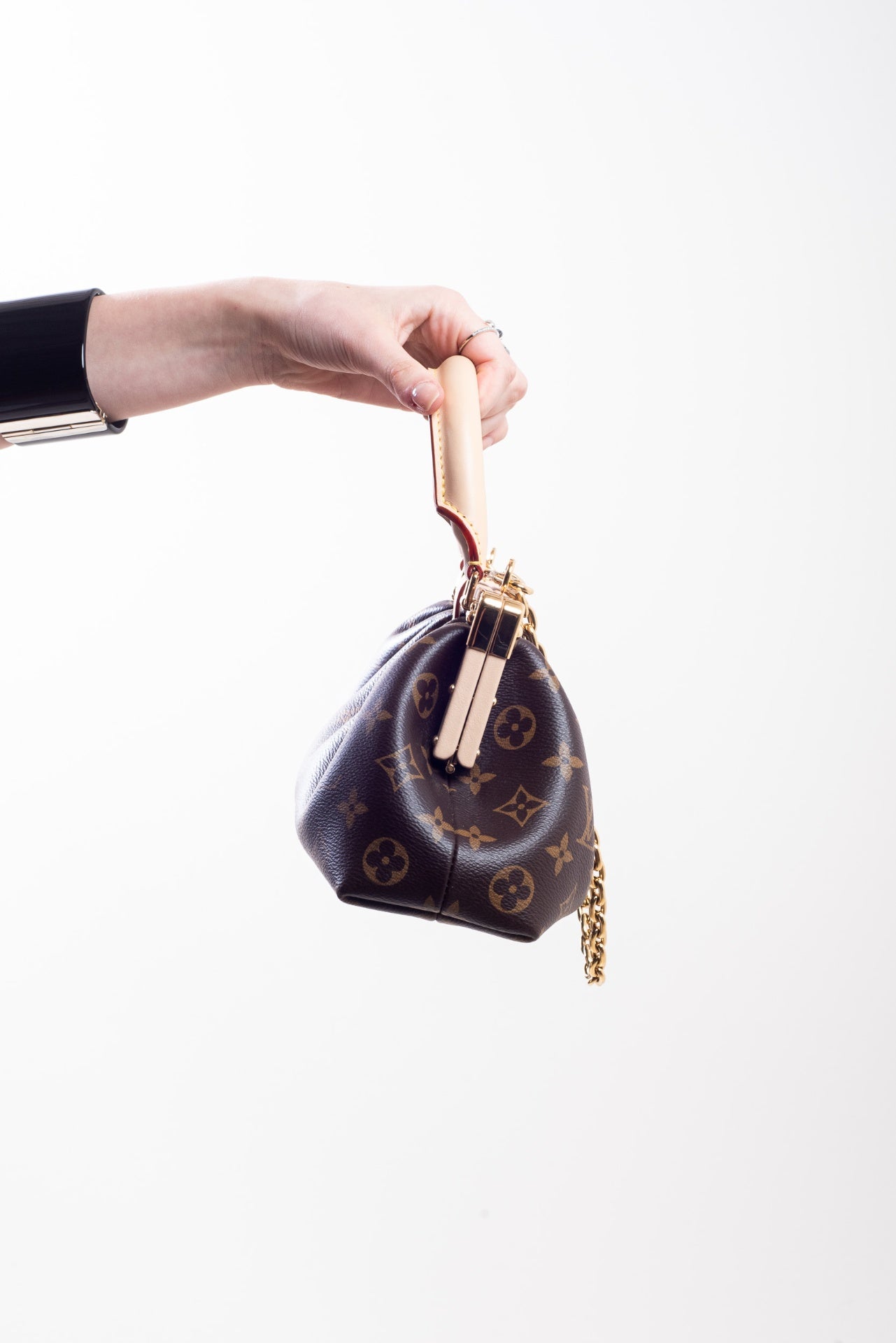 Brown Monogram Clutch with Chain