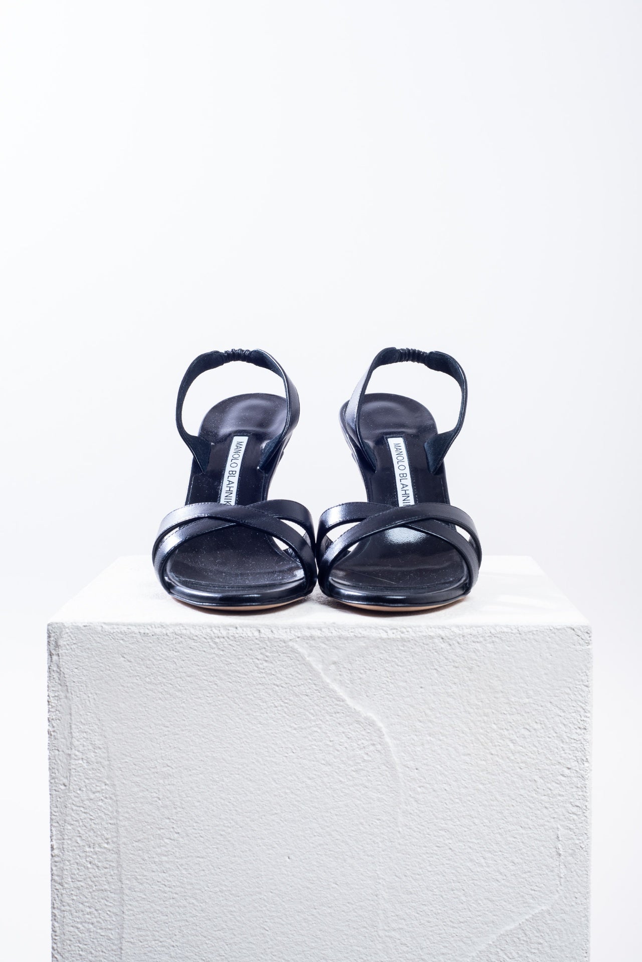 Black Callasli 90 Leather Slingback Sandals
