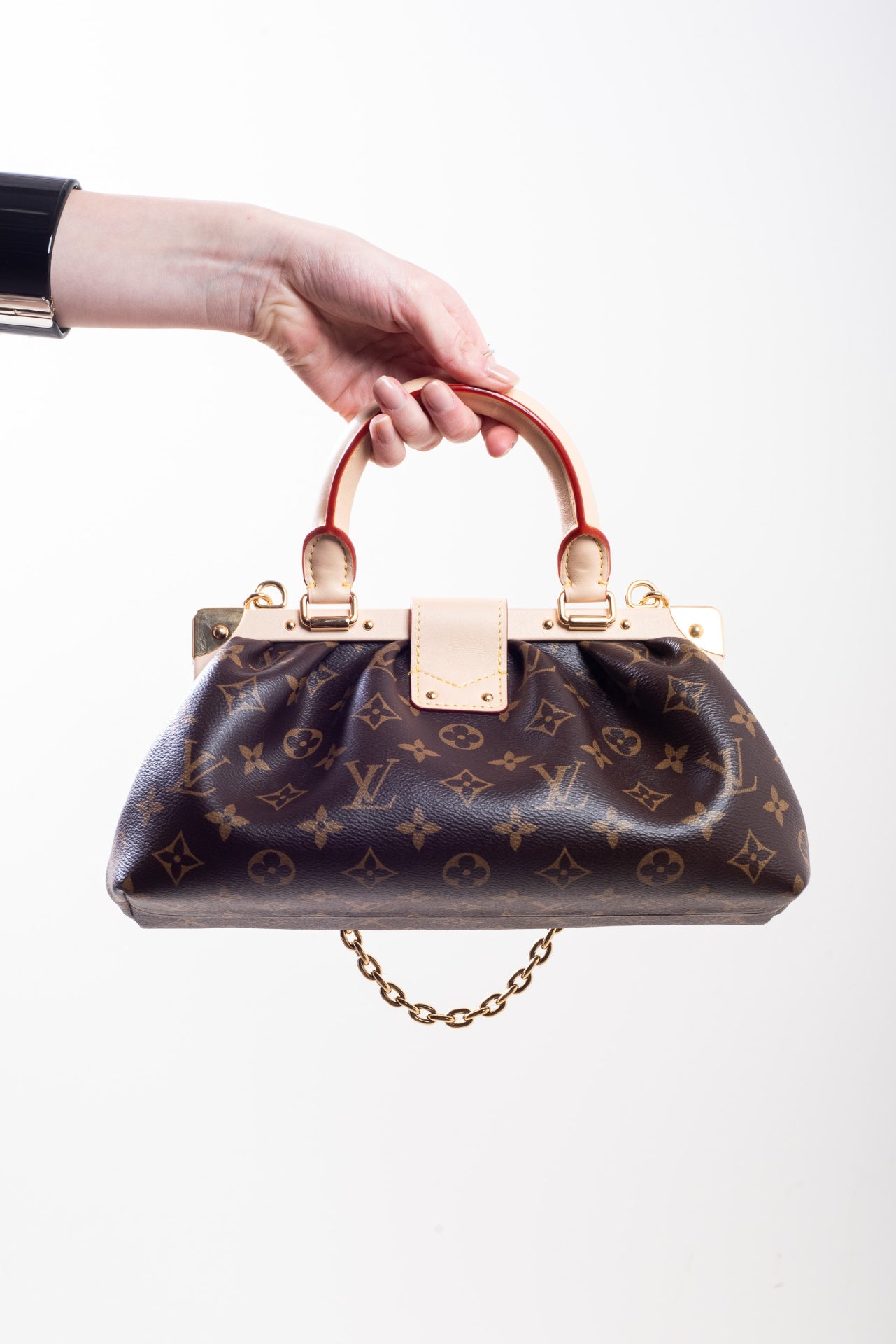 Brown Monogram Clutch with Chain
