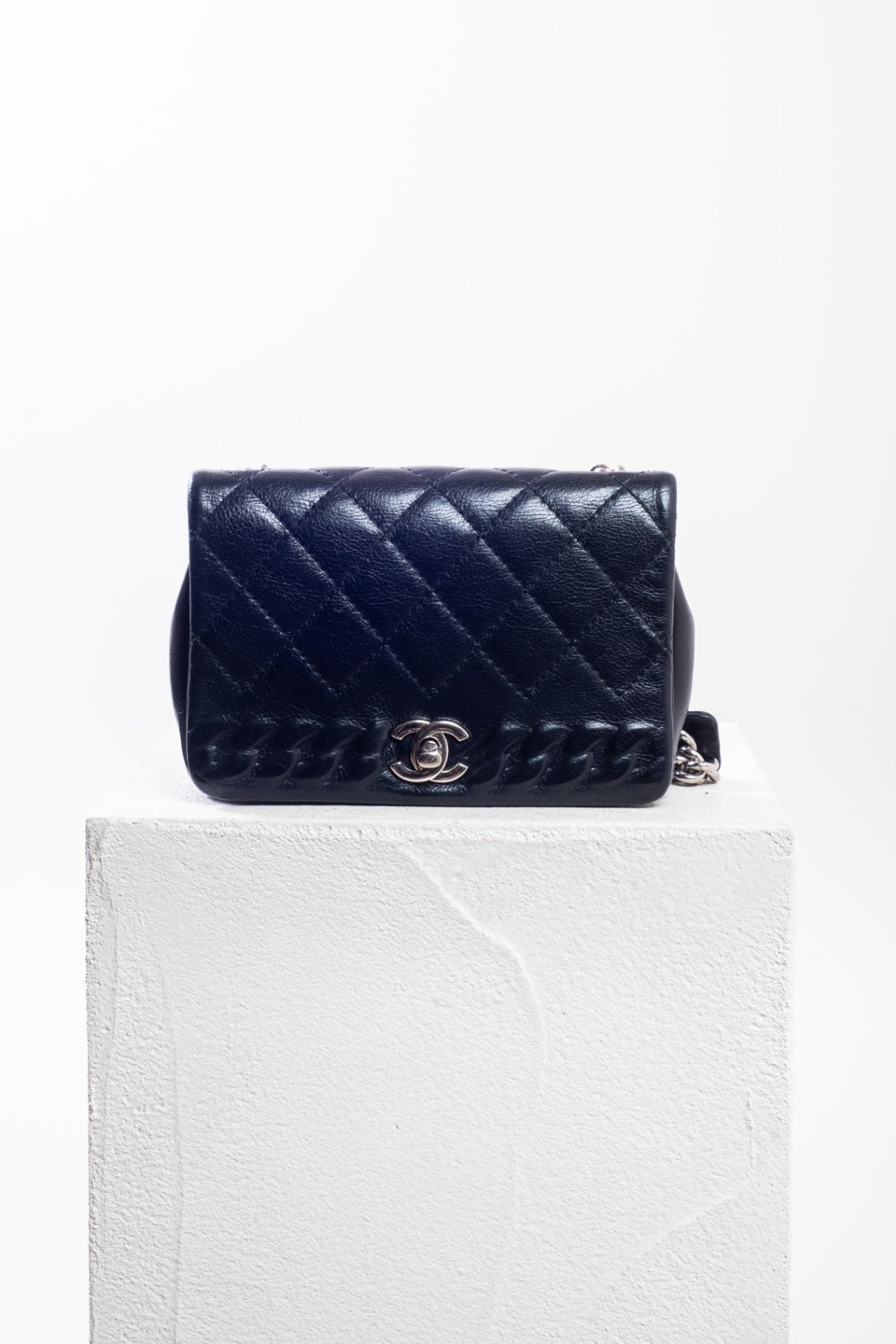 Black Braided Leather Bag w/ SHW