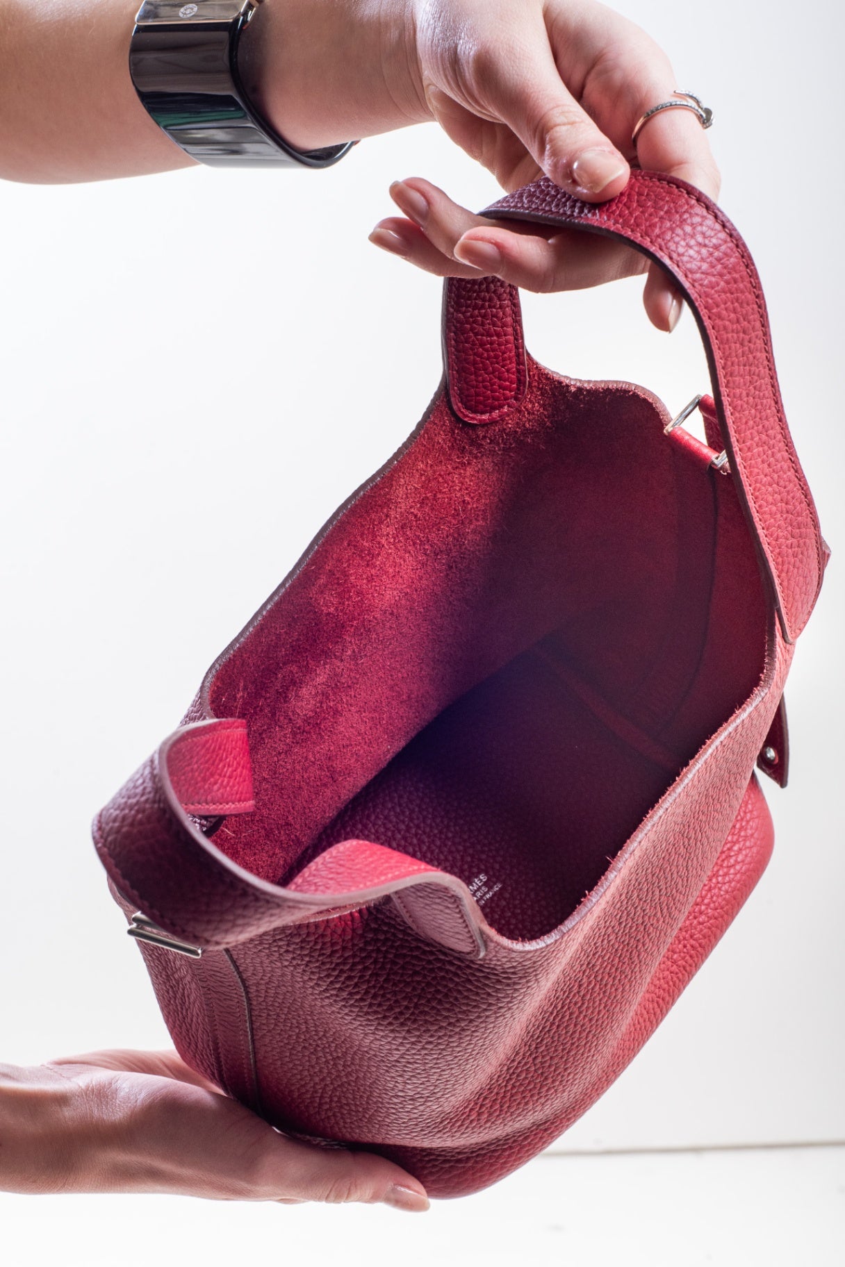 Rouge Grenat Clemence Picotin Lock 18 Bag