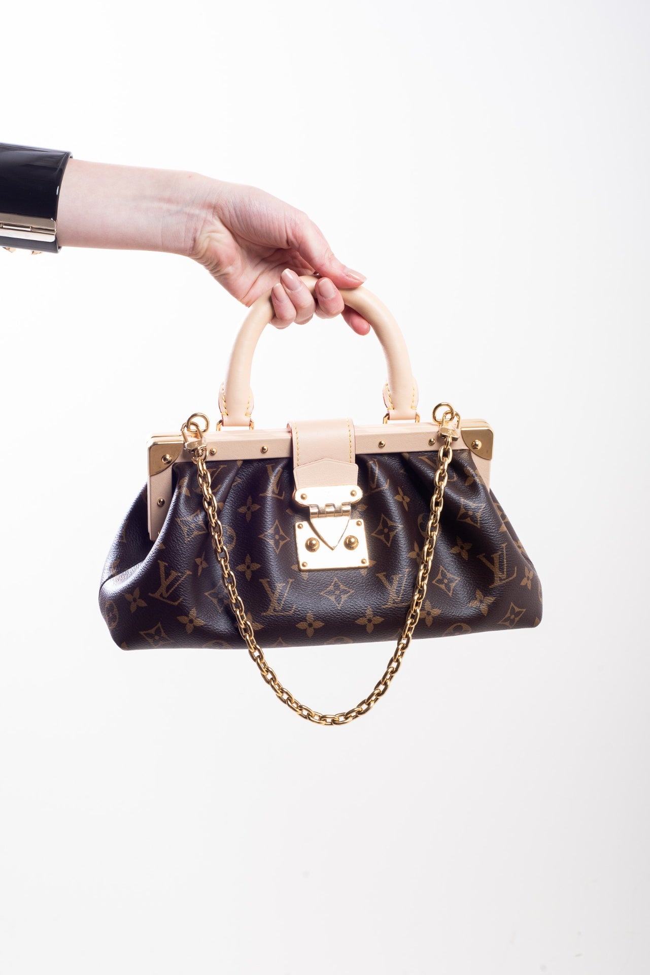 Brown Monogram Clutch with Chain