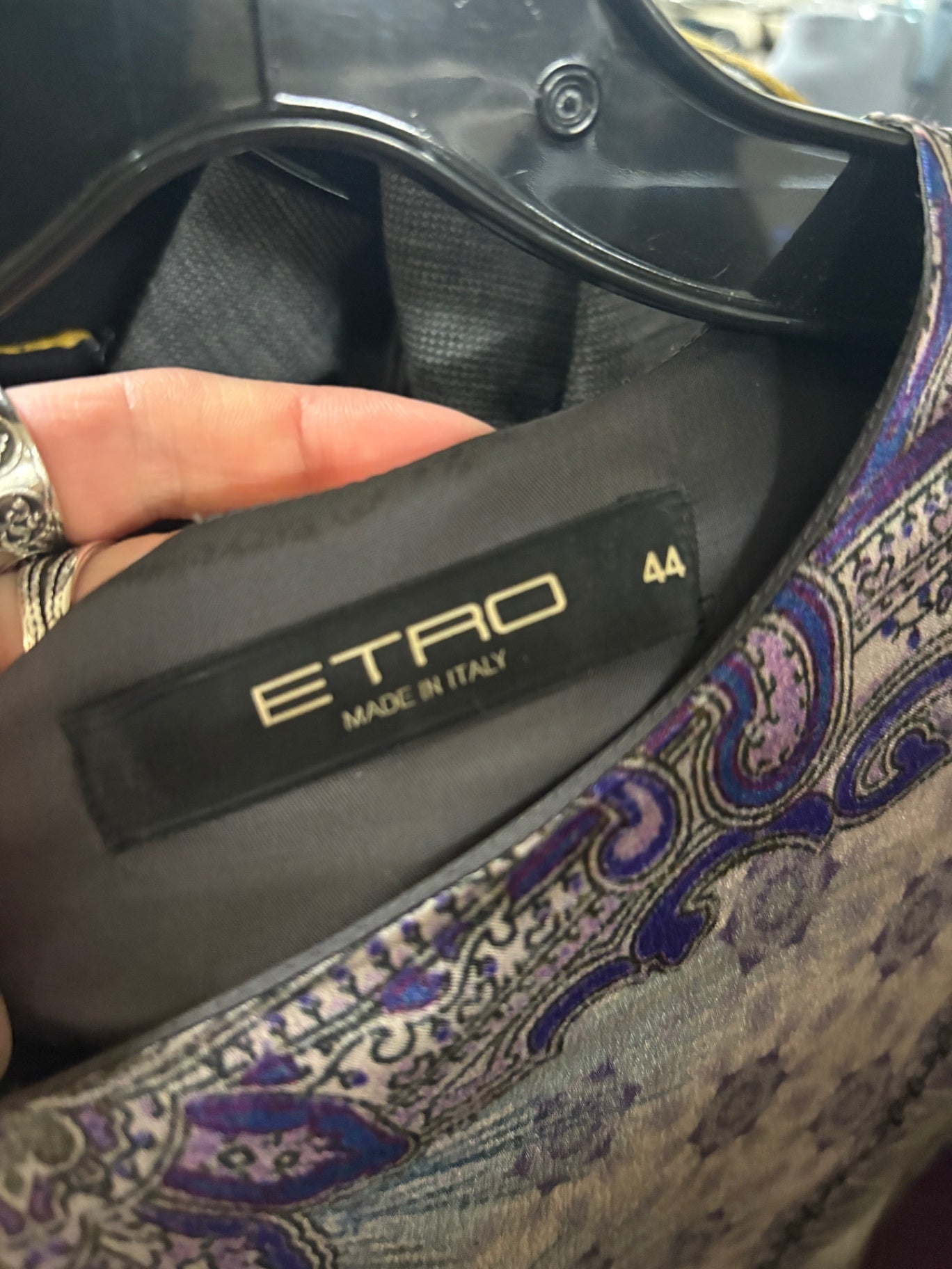 Purple and Blue Paisley Midi Dress