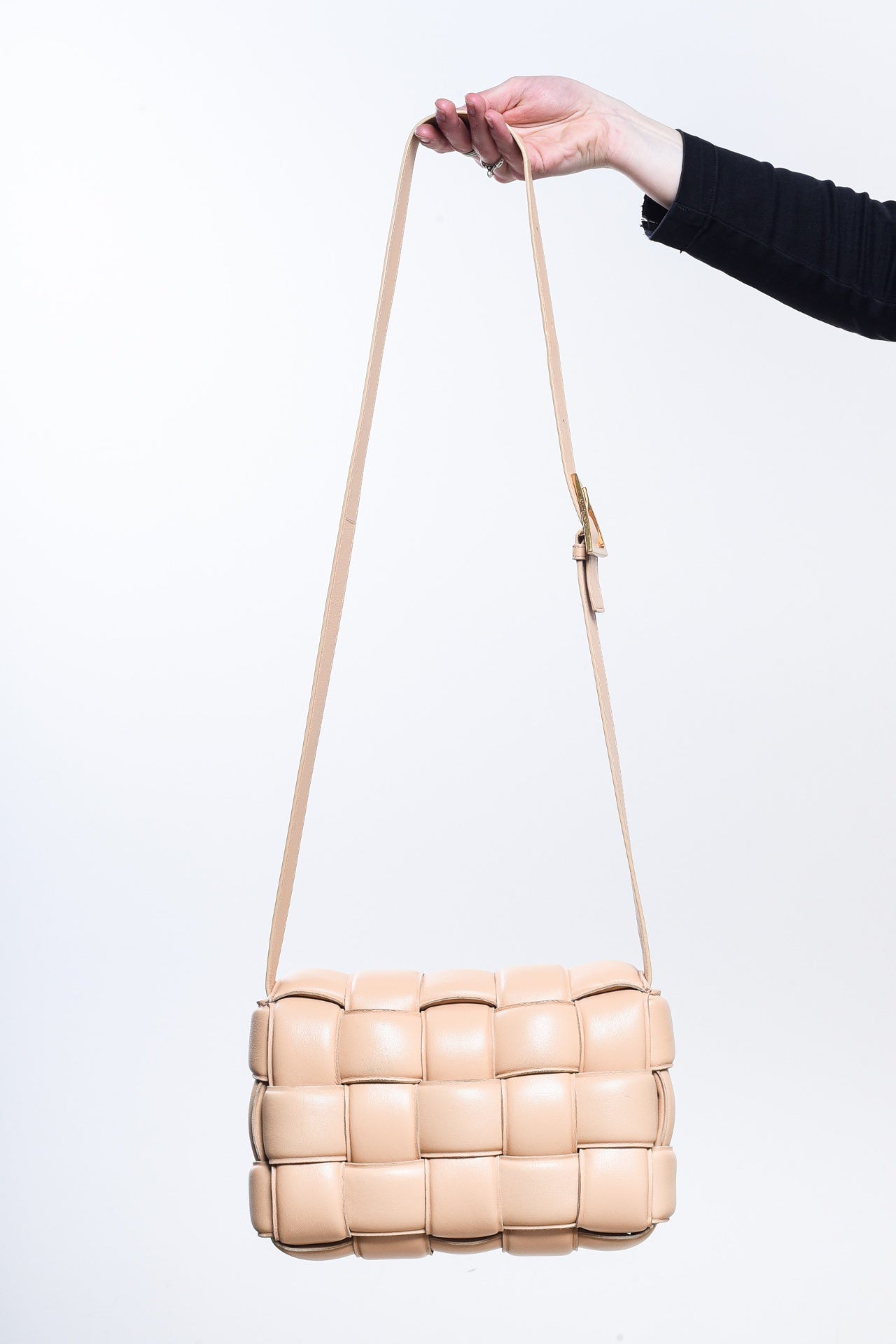 Camel Leather Cassette Bag