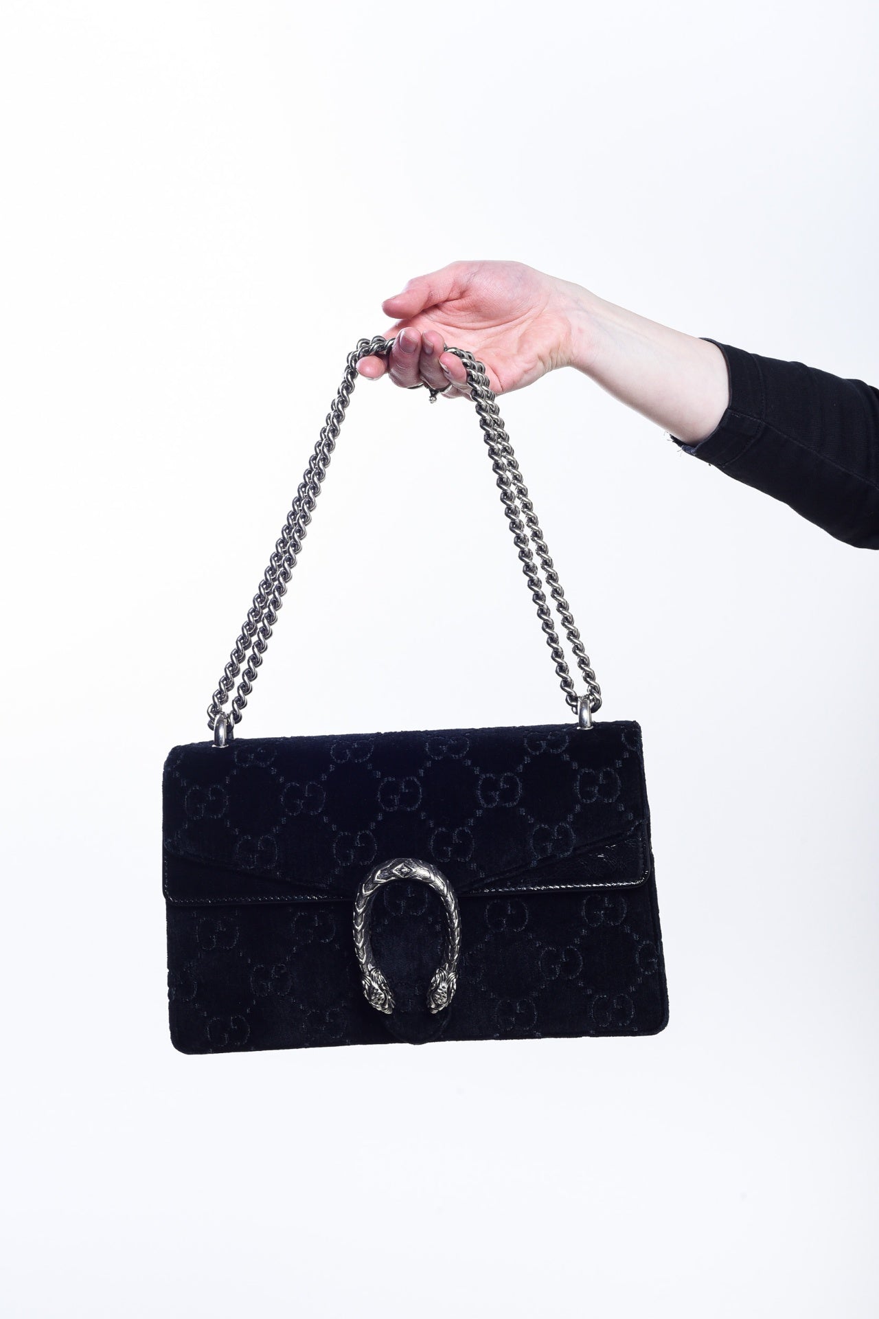 Black Velvet Medium Dionysus Shoulder Bag
