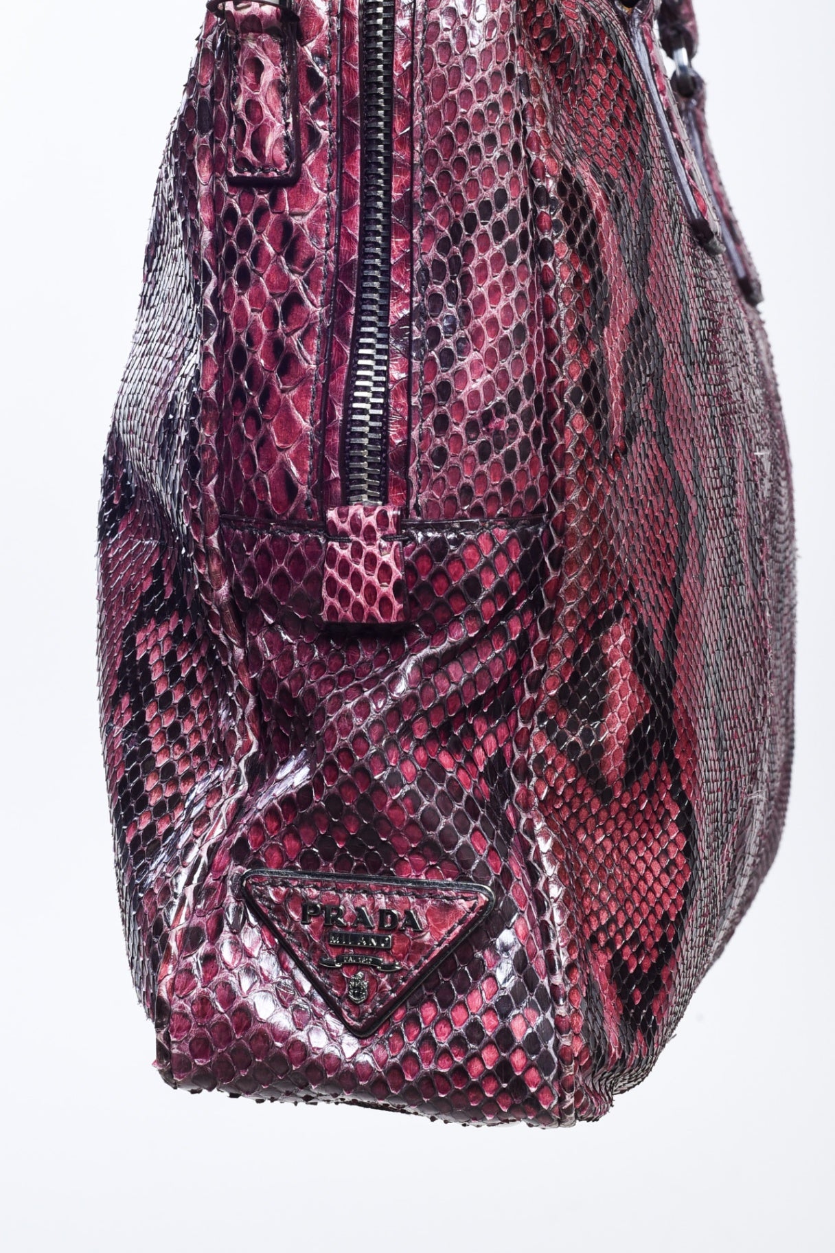 Burgundy/Red Python Plaque Handbag