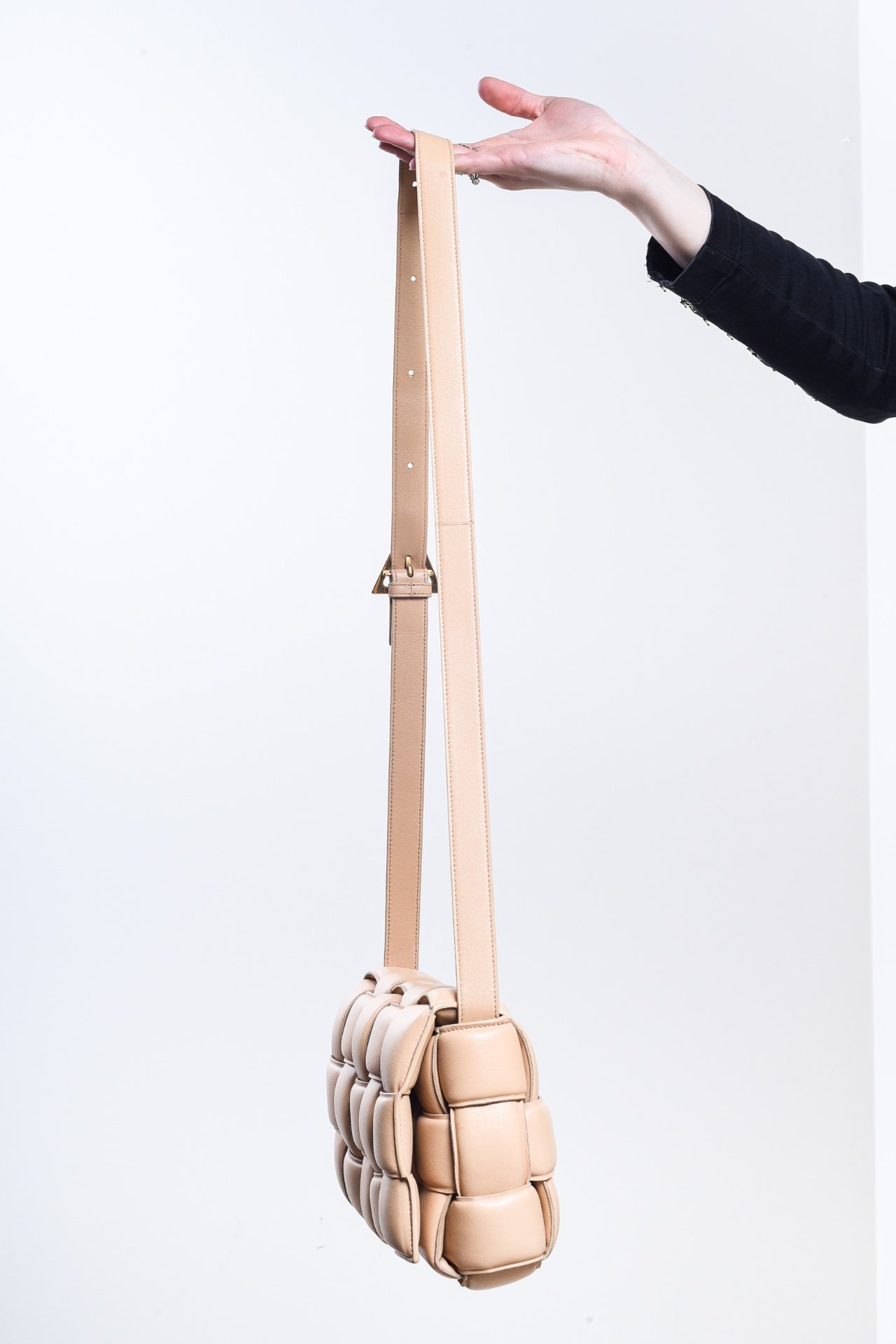 Camel Leather Cassette Bag