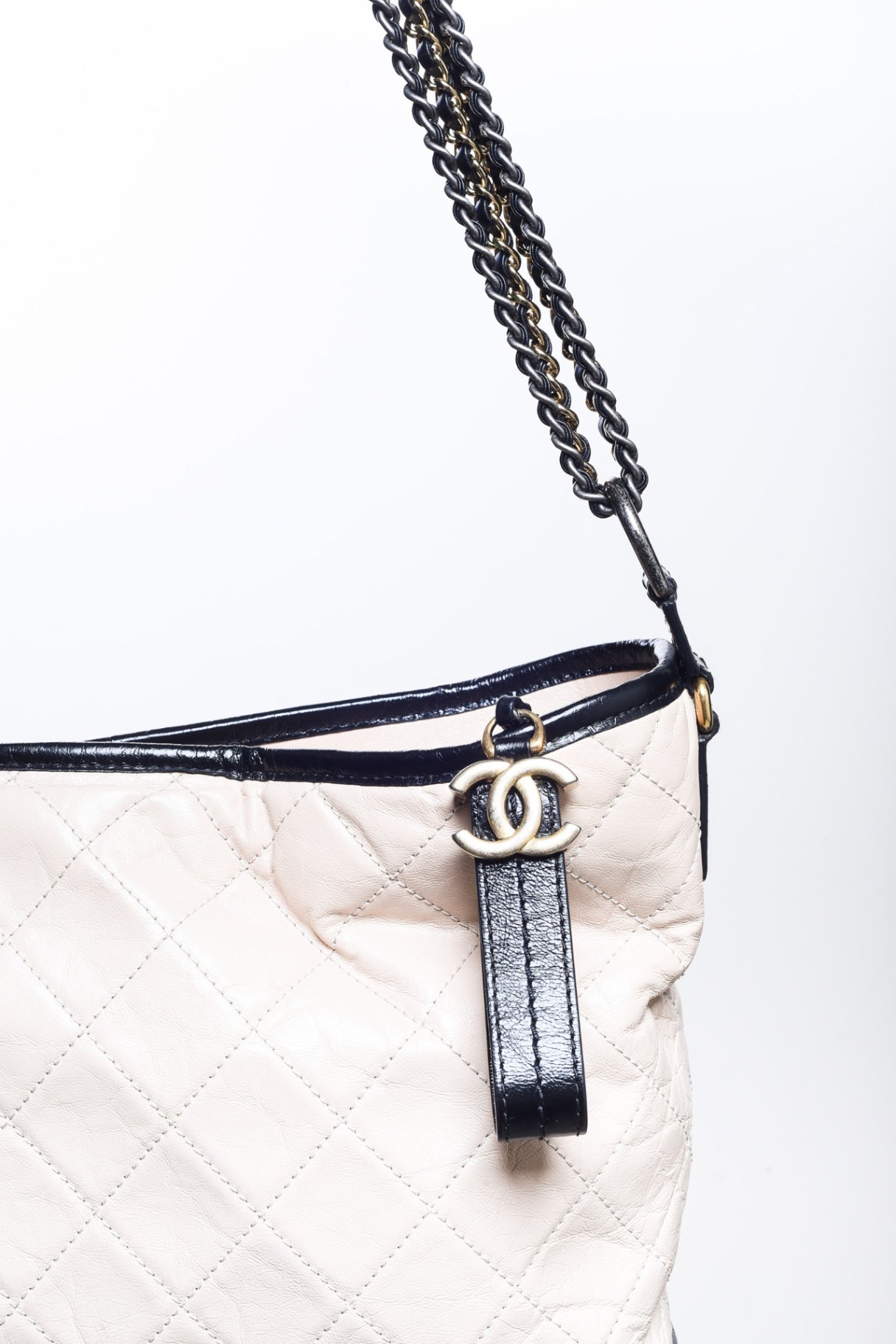 Beige & Black Large Gabrielle Shoulder Bag