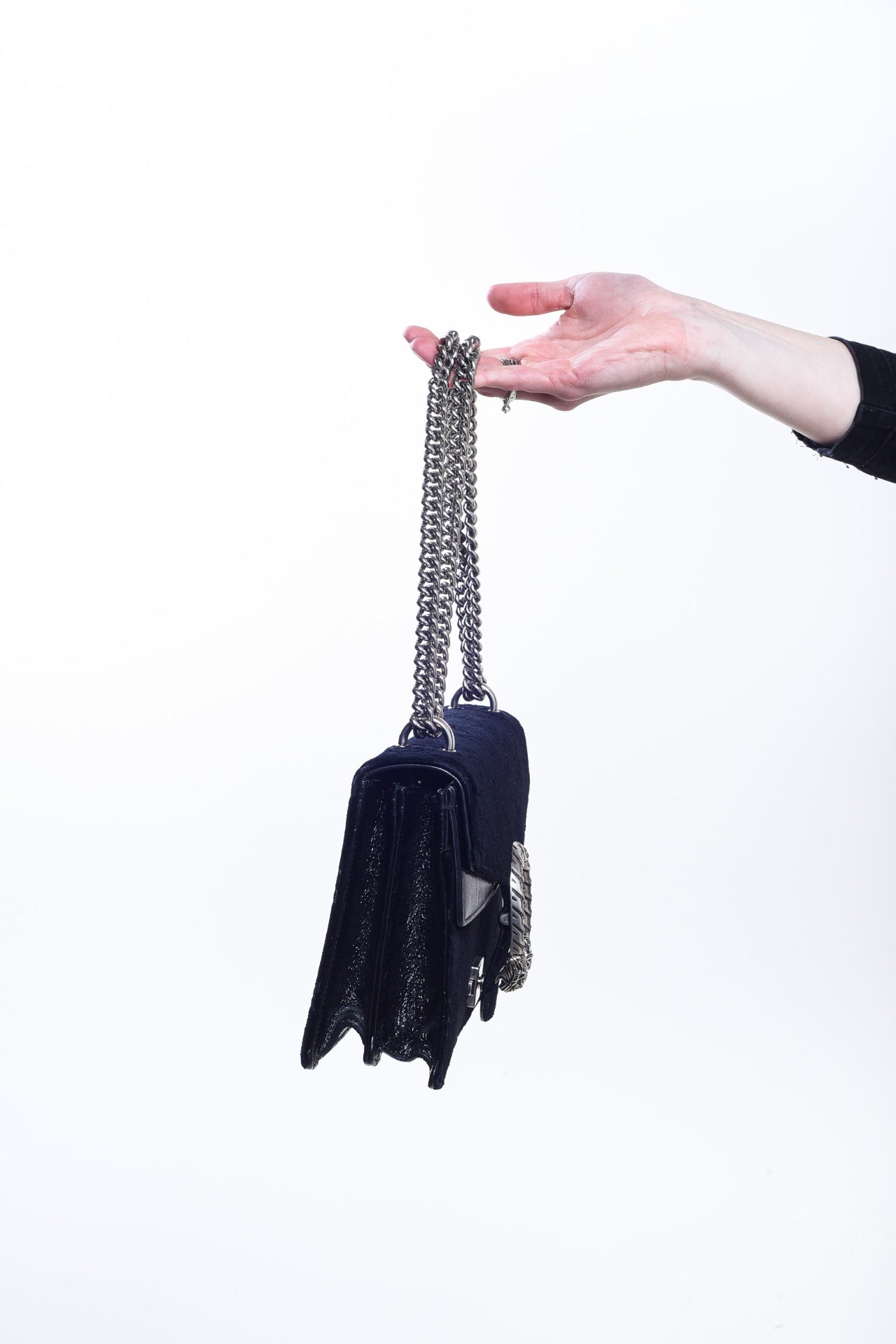 Black Velvet Medium Dionysus Shoulder Bag