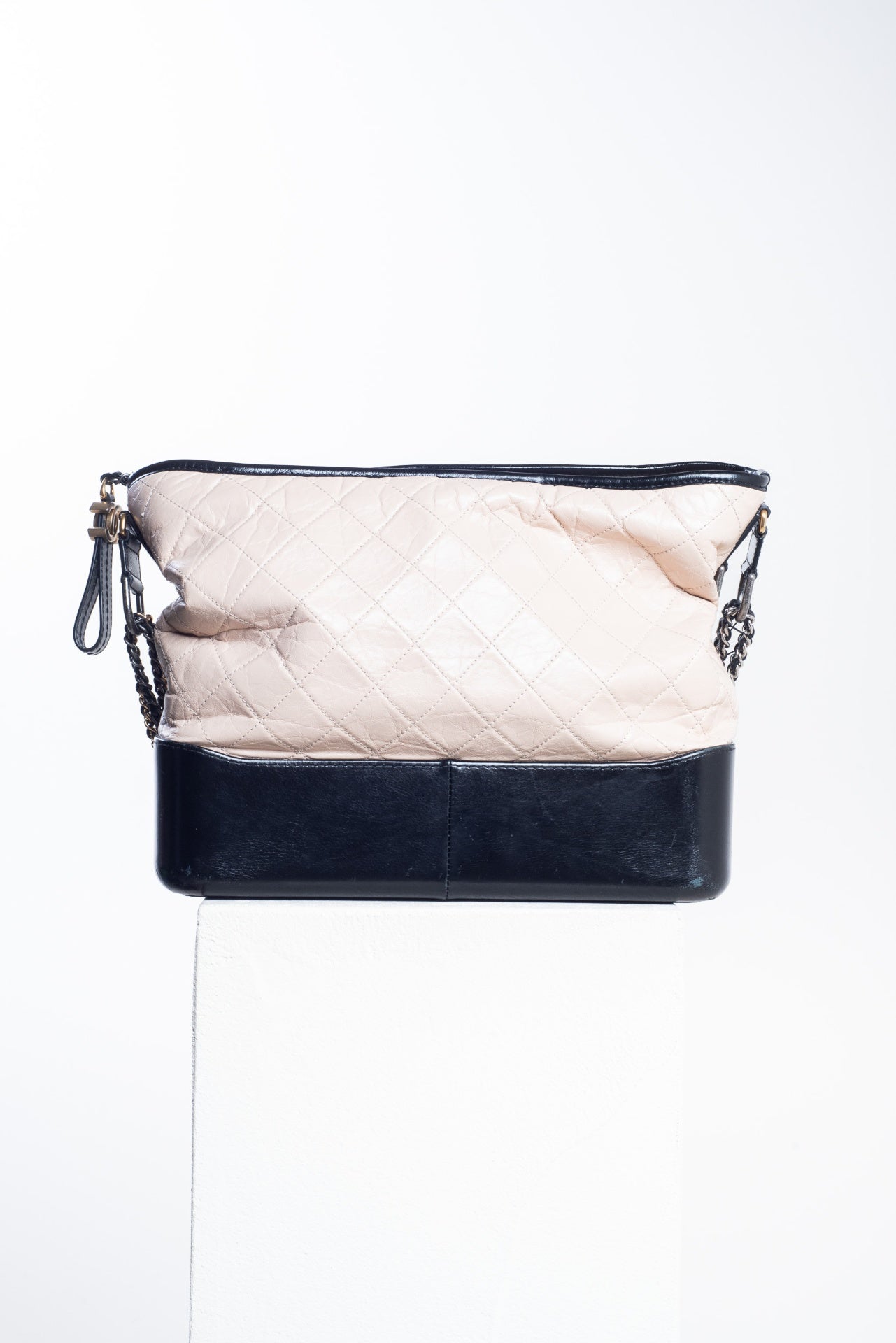 Beige & Black Large Gabrielle Shoulder Bag