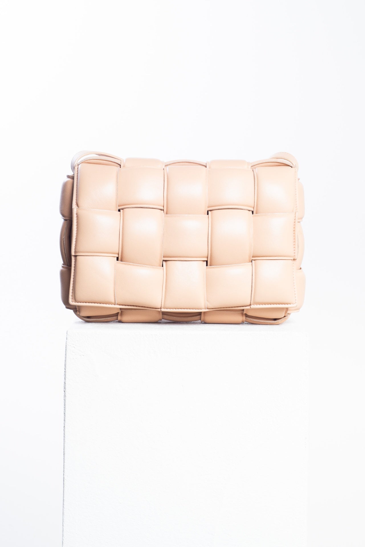 Camel Leather Cassette Bag