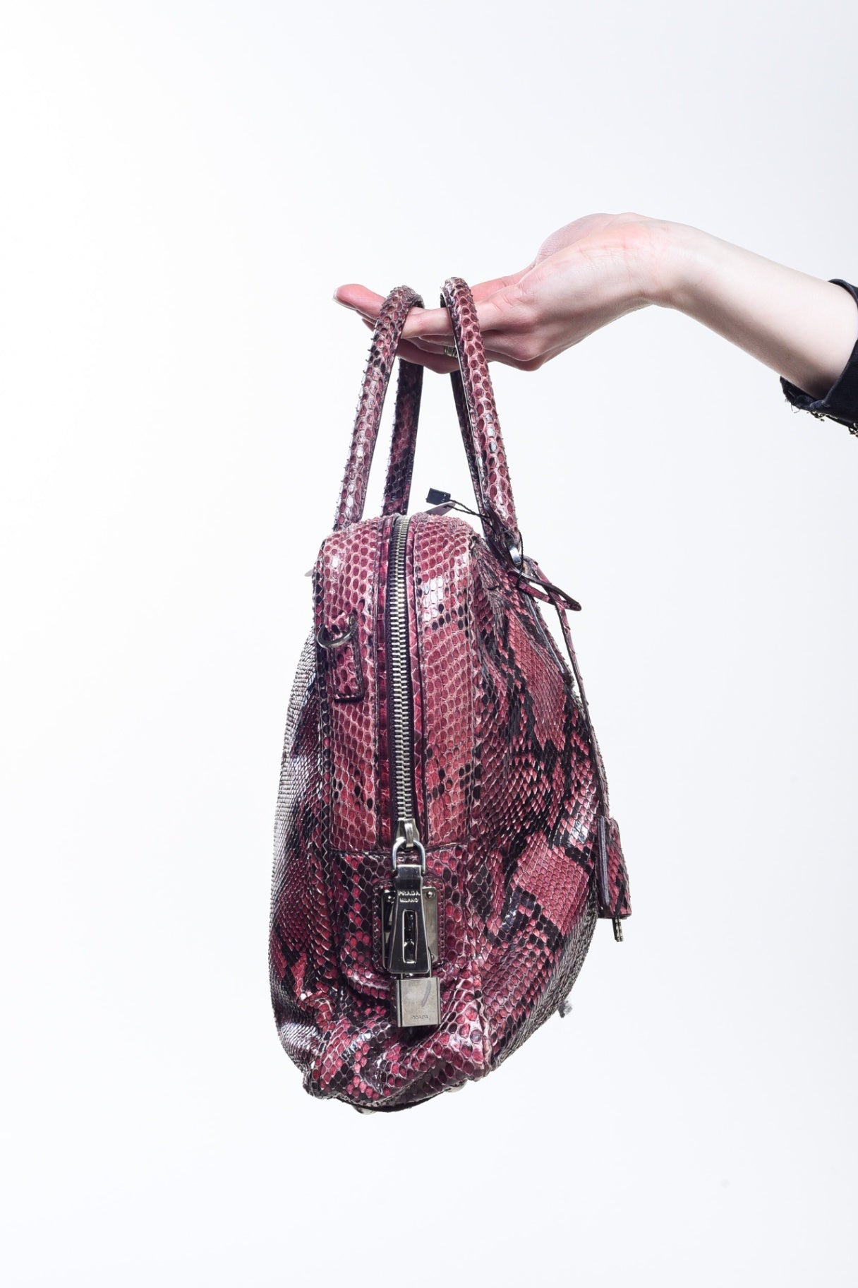 Burgundy/Red Python Plaque Handbag