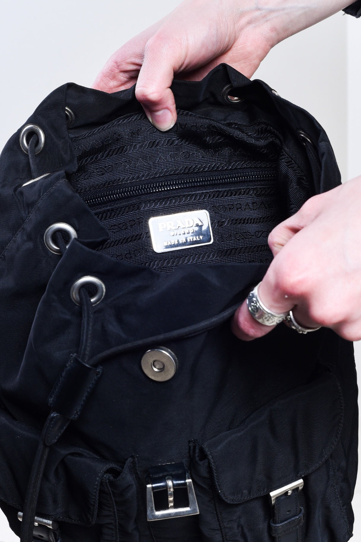 Black Nylon Backpack