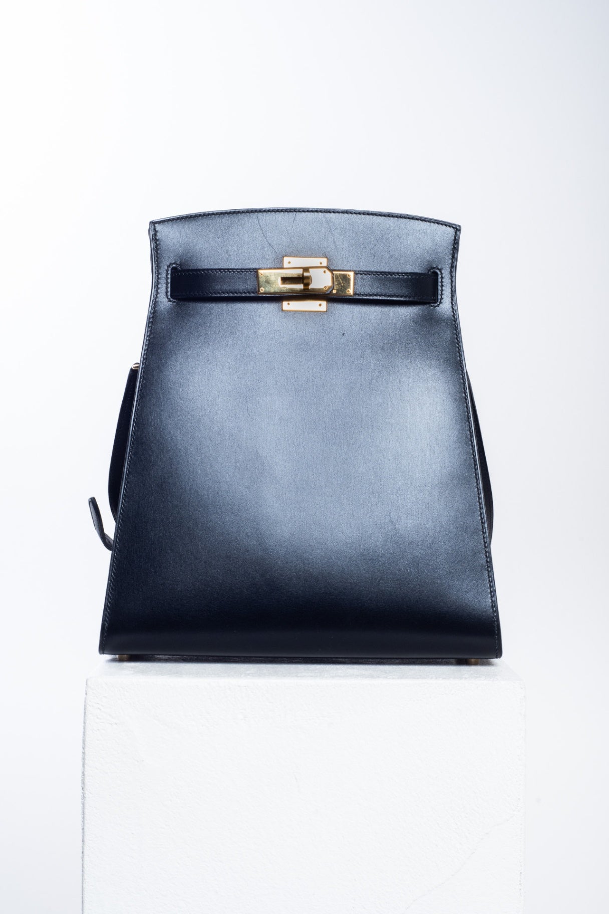 Vintage Noir Box Calf Kelly Sport MM Shoulder Bag