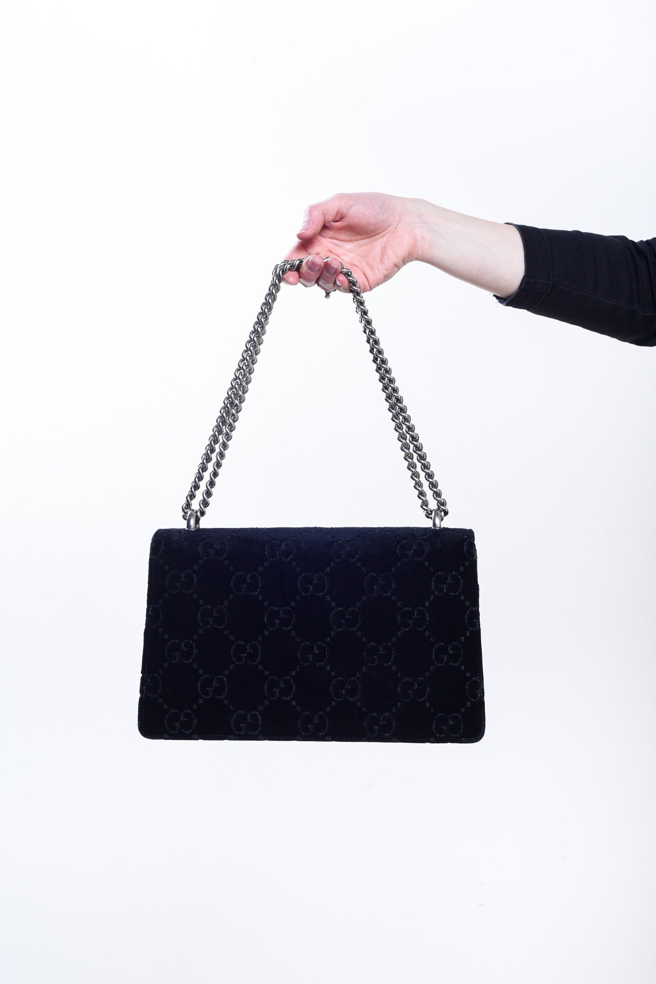 Black Velvet Medium Dionysus Shoulder Bag