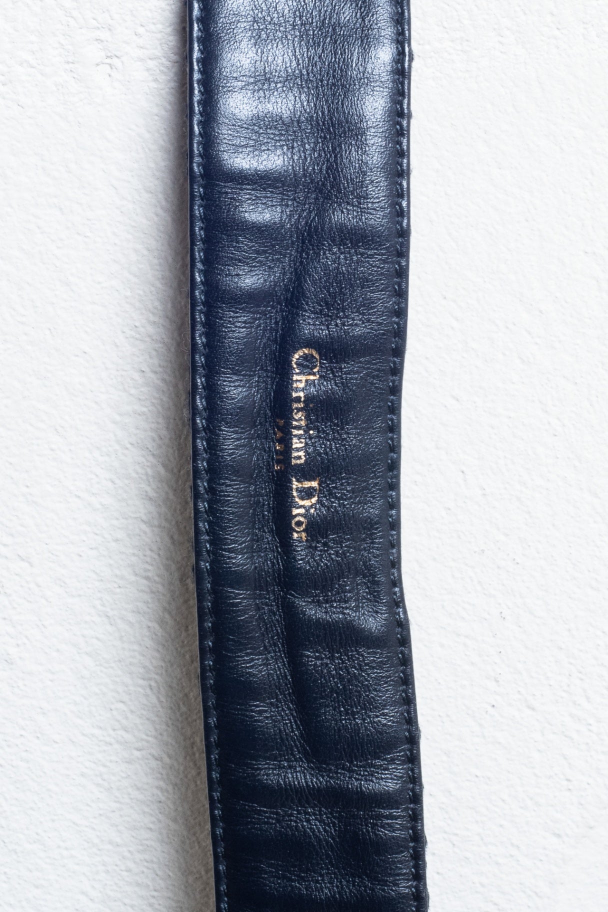 Navy Oblique CD Gold Belt