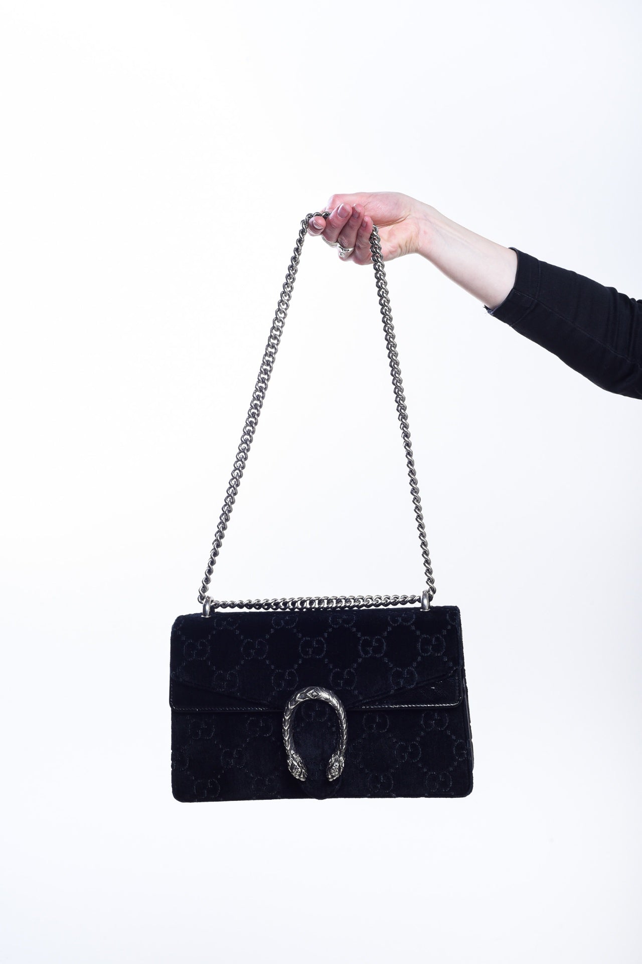 Black Velvet Medium Dionysus Shoulder Bag