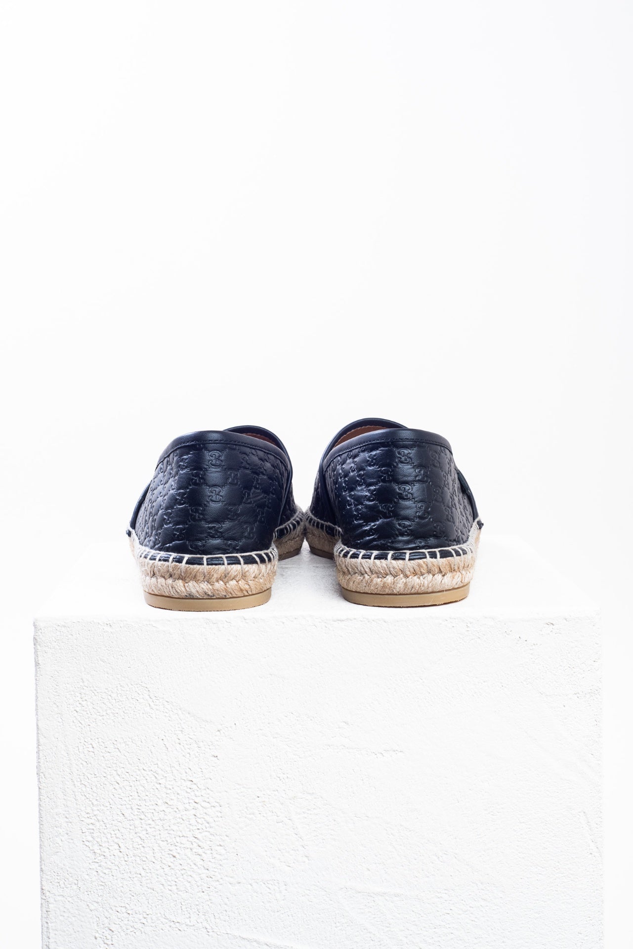 Black Microguccissima Leather Espadrilles