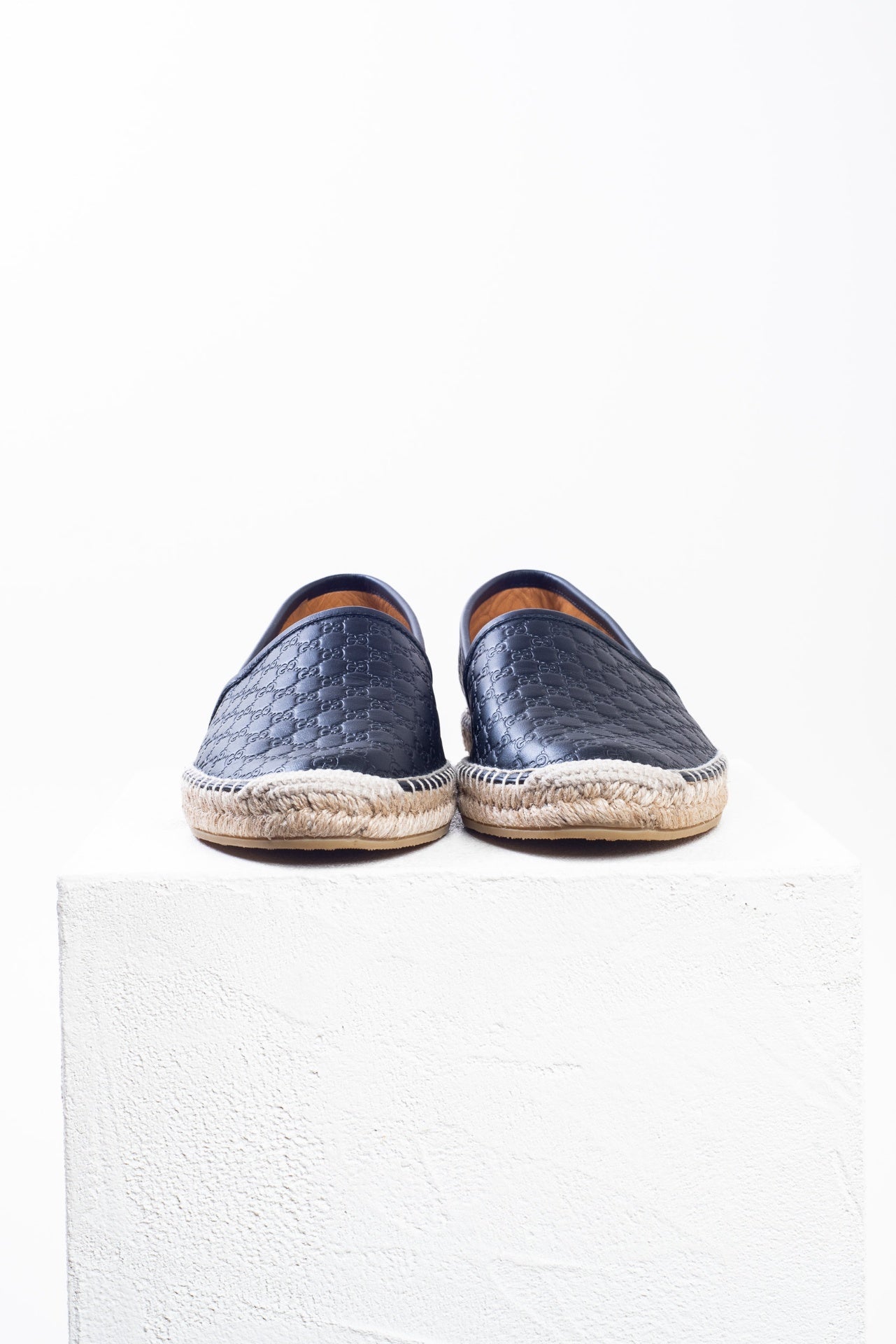 Black Microguccissima Leather Espadrilles