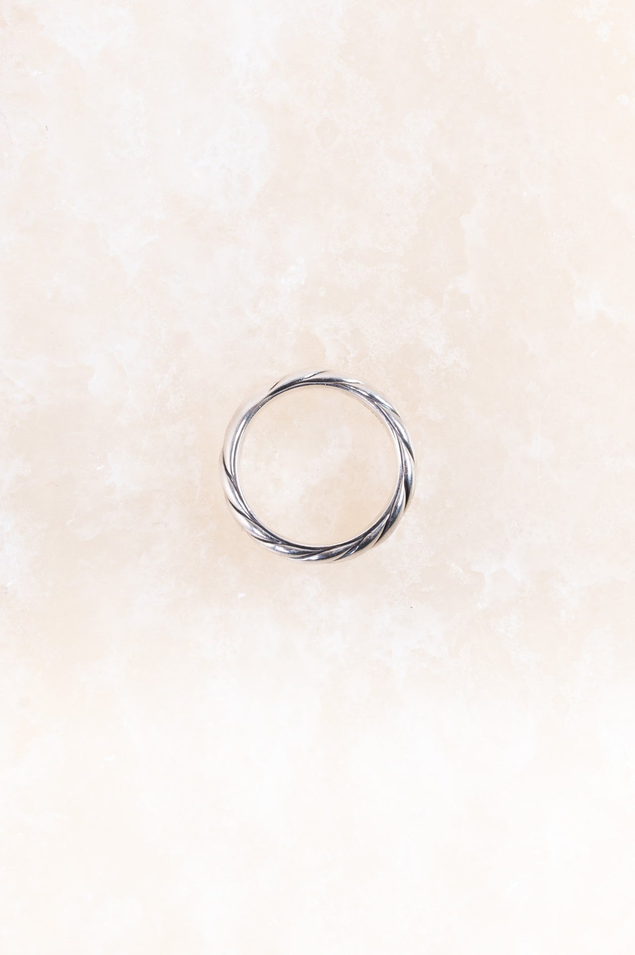 Sterling Silver Sculpted Cable Contour Band