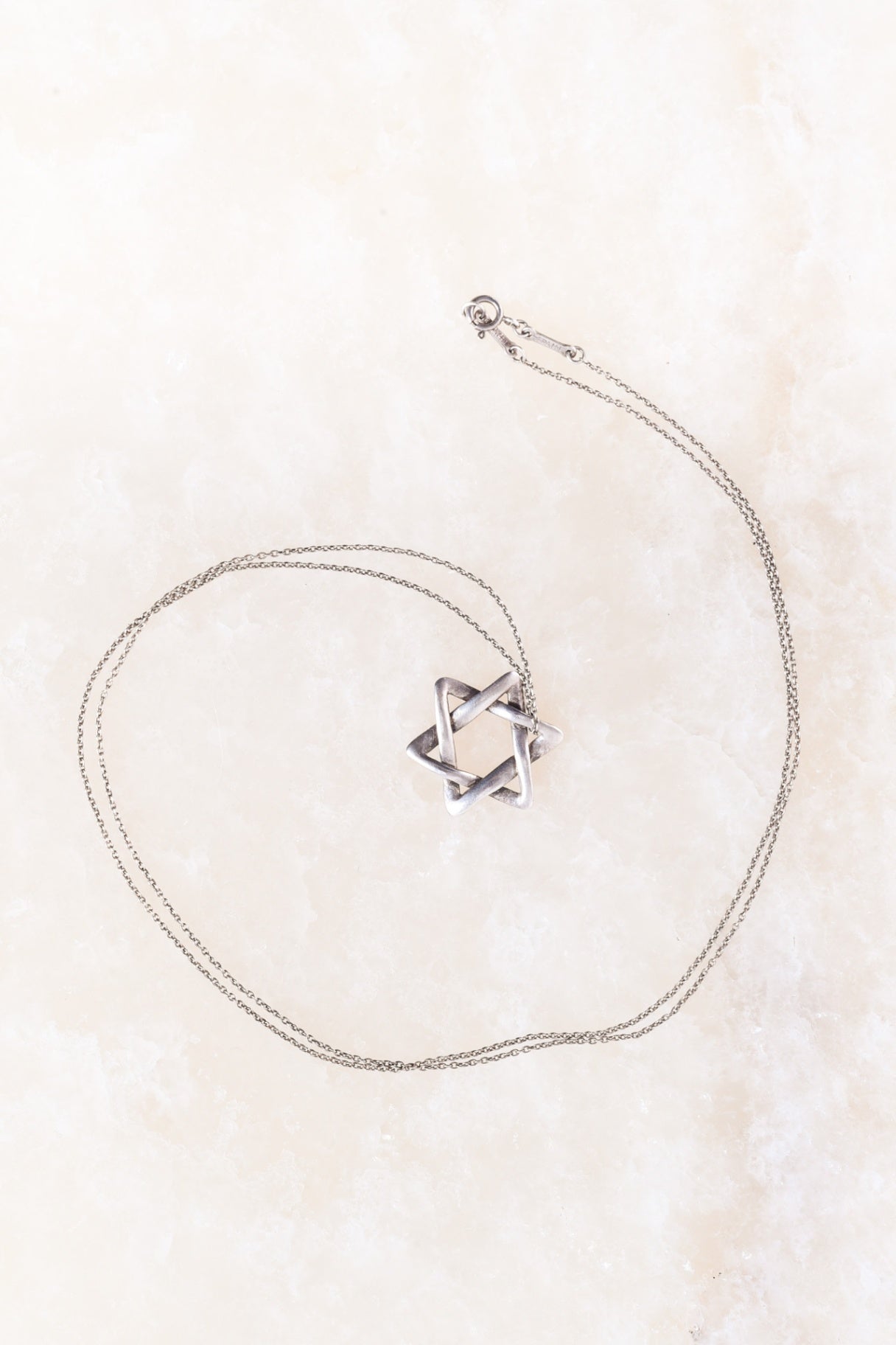 Silver Elsa Peretti Star of David Pendant Necklace