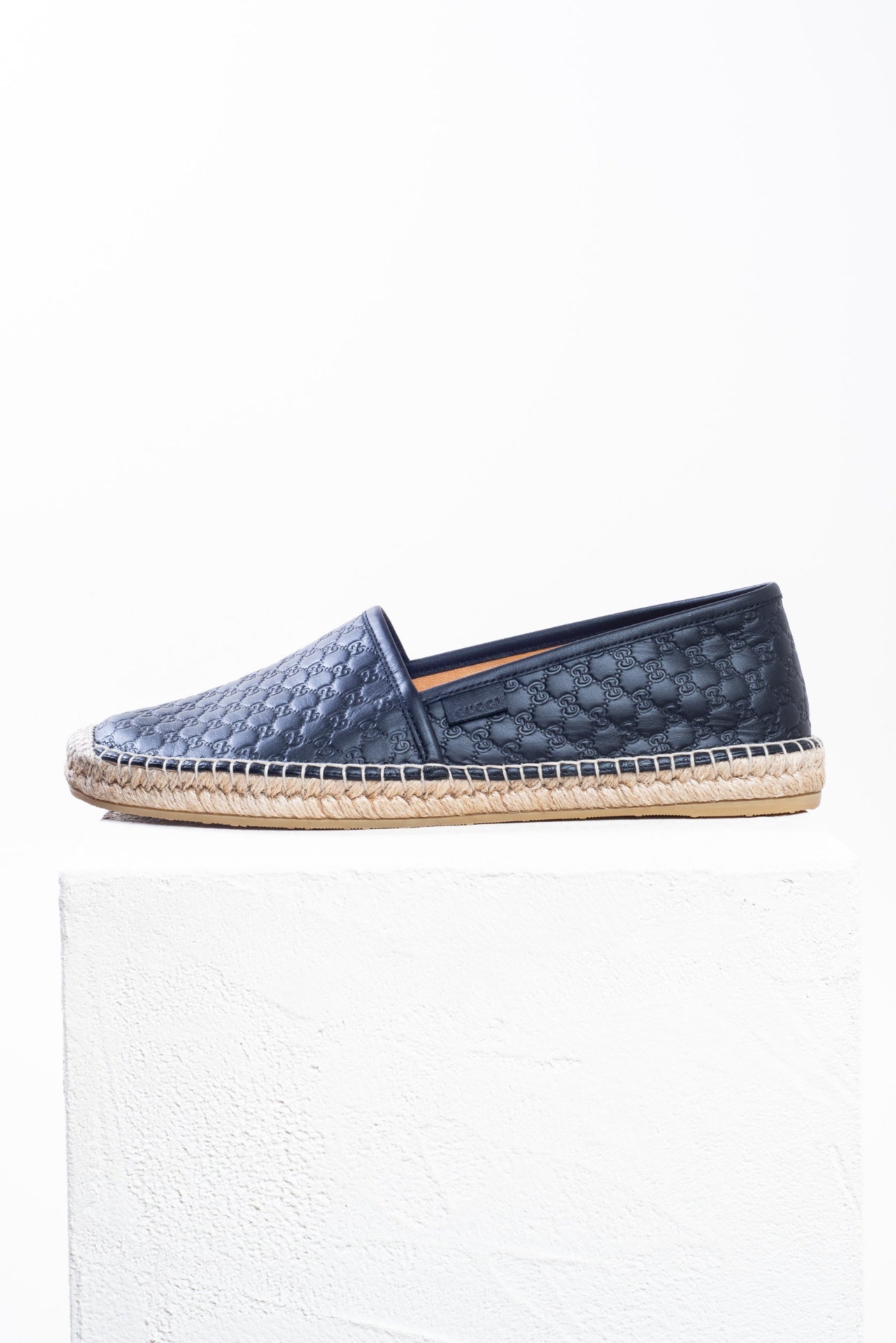 Black Microguccissima Leather Espadrilles