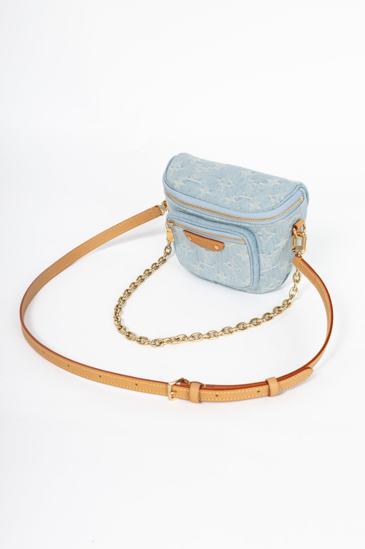 Sky Blue Monogram Denim Mini Bumbag
