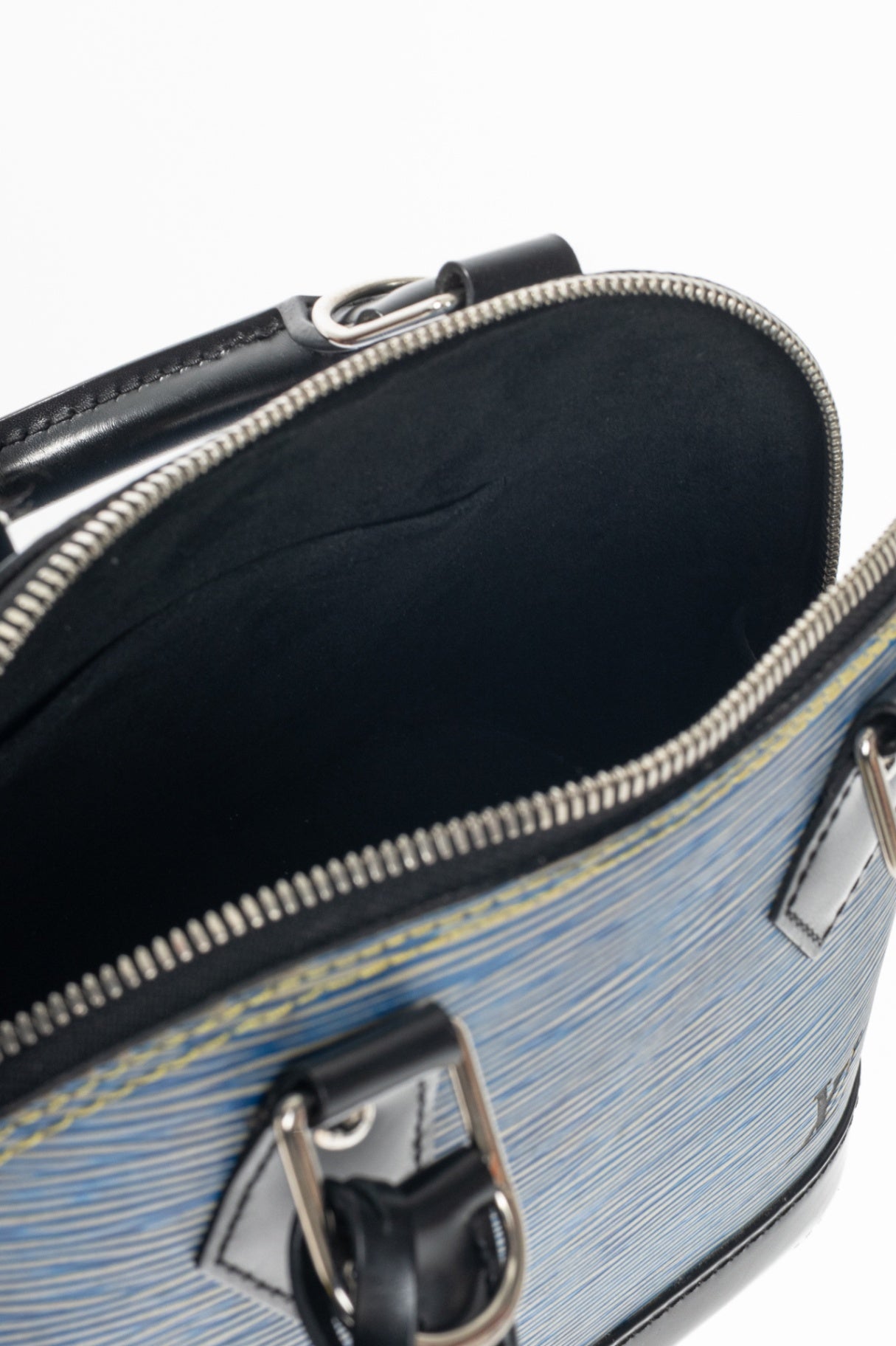 Alma BB Denim Epi Leather Tote