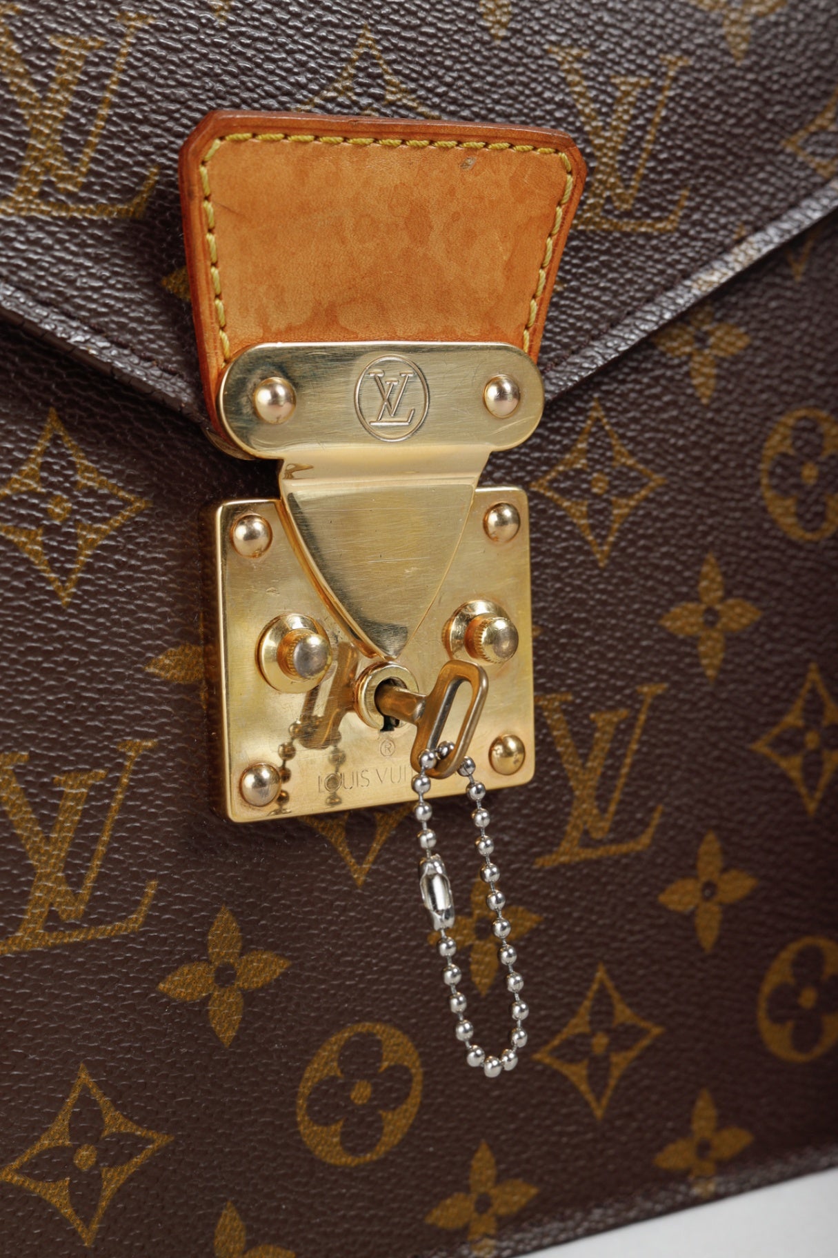 Vintage Brown Monogram Canvas Briefcase