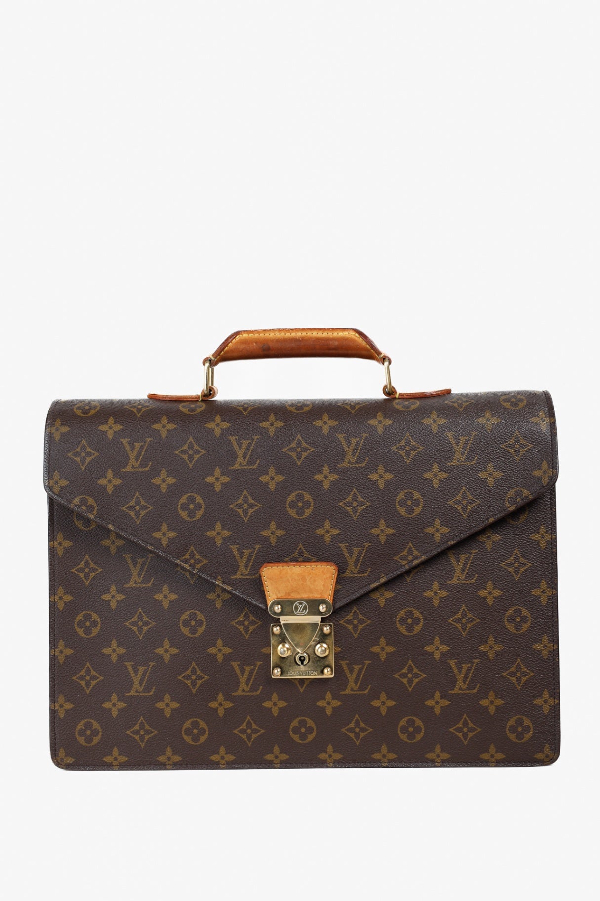Vintage Brown Monogram Canvas Briefcase