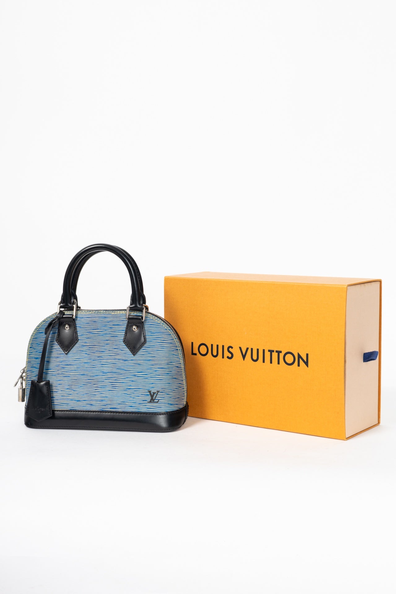 Alma BB Denim Epi Leather Tote