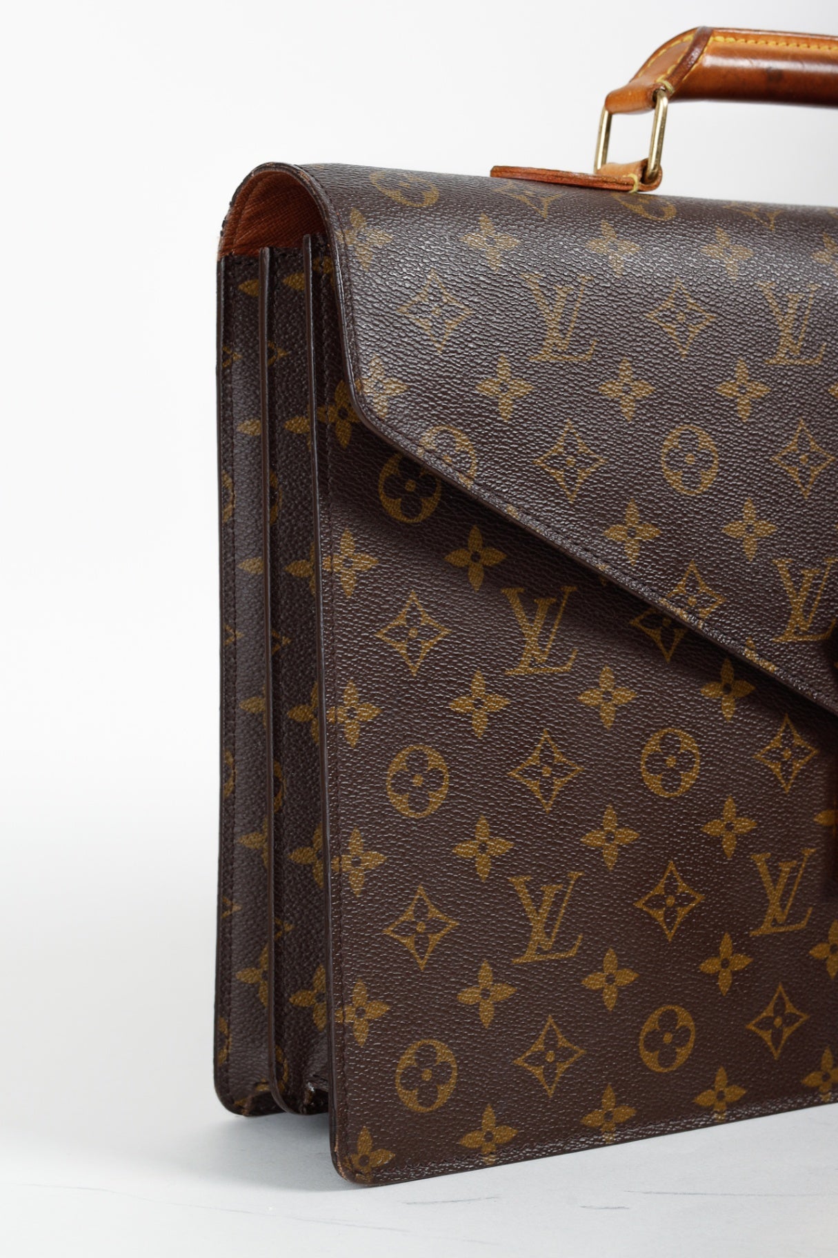 Vintage Brown Monogram Canvas Briefcase