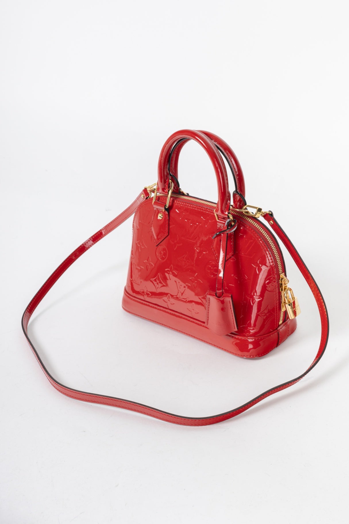 Alma BB Cerise Monogram Vernis Tote