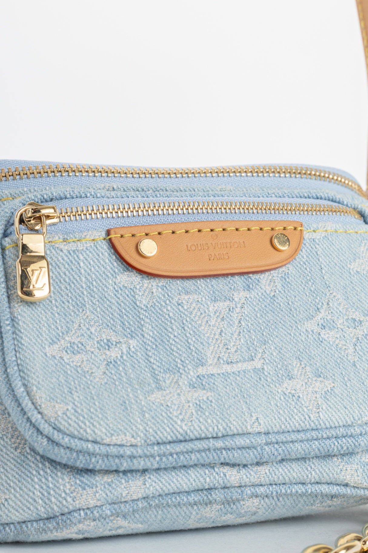 Sky Blue Monogram Denim Mini Bumbag