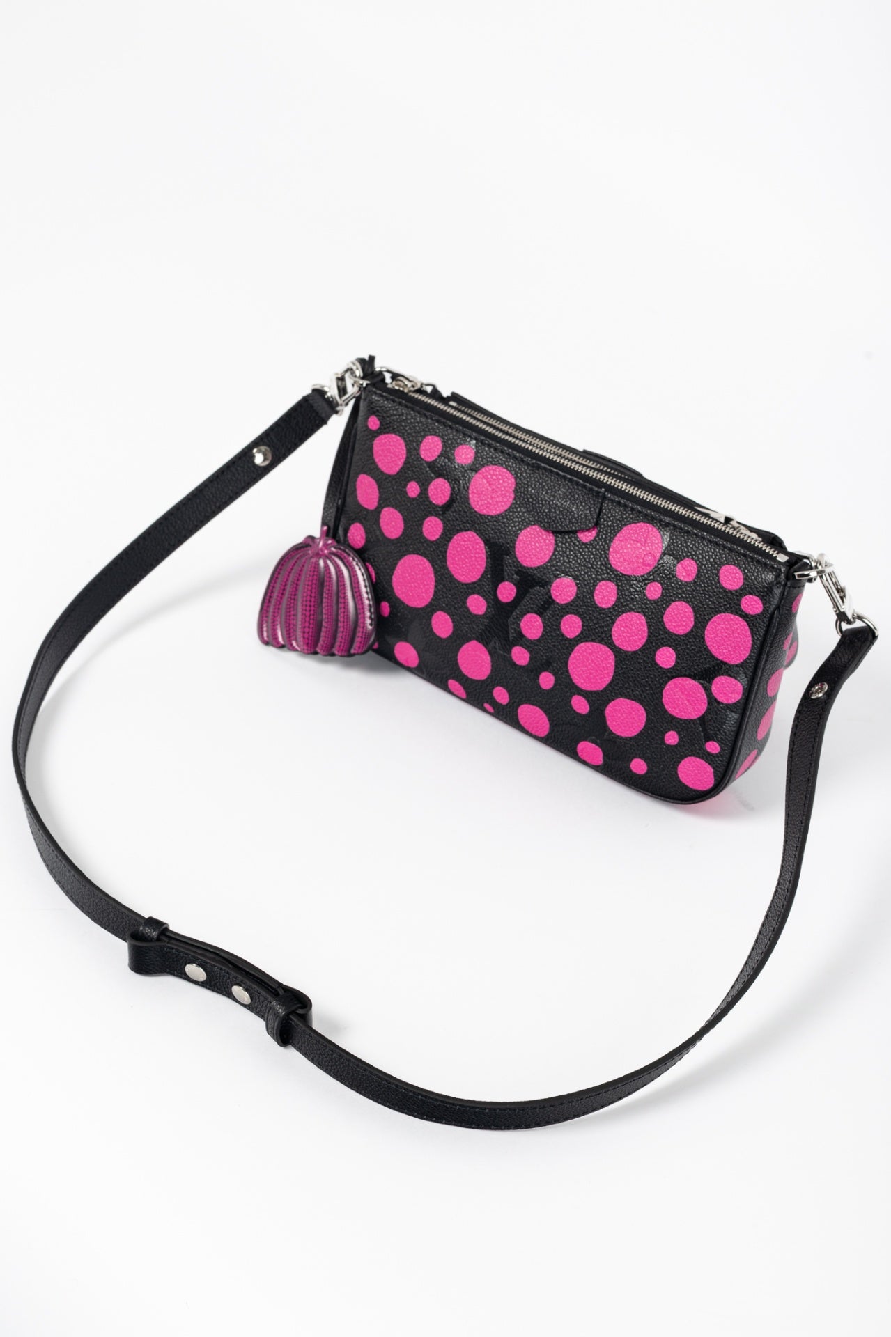 Louis Vuitton x Yayoi Kusama Multi Pochette Accessoires Black & Fuchsia Infinity Dots Monogram Empreinte Handbag